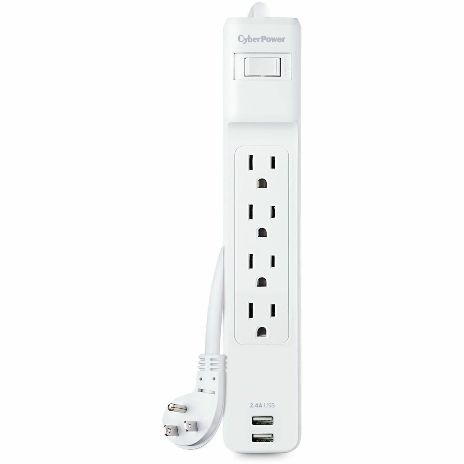 CyberPower P403URC1 4-Outlet Home Office Surge-Protector Power Strip With 2 USB Ports, 3', White - Image 6