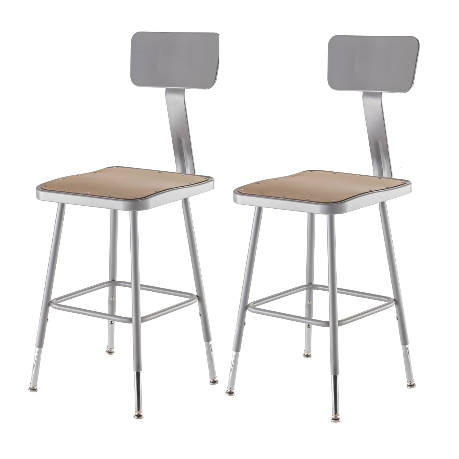 National Public Seating Hardboard Adjustable Height Task Stools With Backs 19inH26inH GrayBrown Pack Of 2 Stools PopularChairscom National Public Seating Hardboard Adjustable Height Task Stools With Backs 19inH 26inH GrayBrown Pack Of 2 Stools PopularChairscom