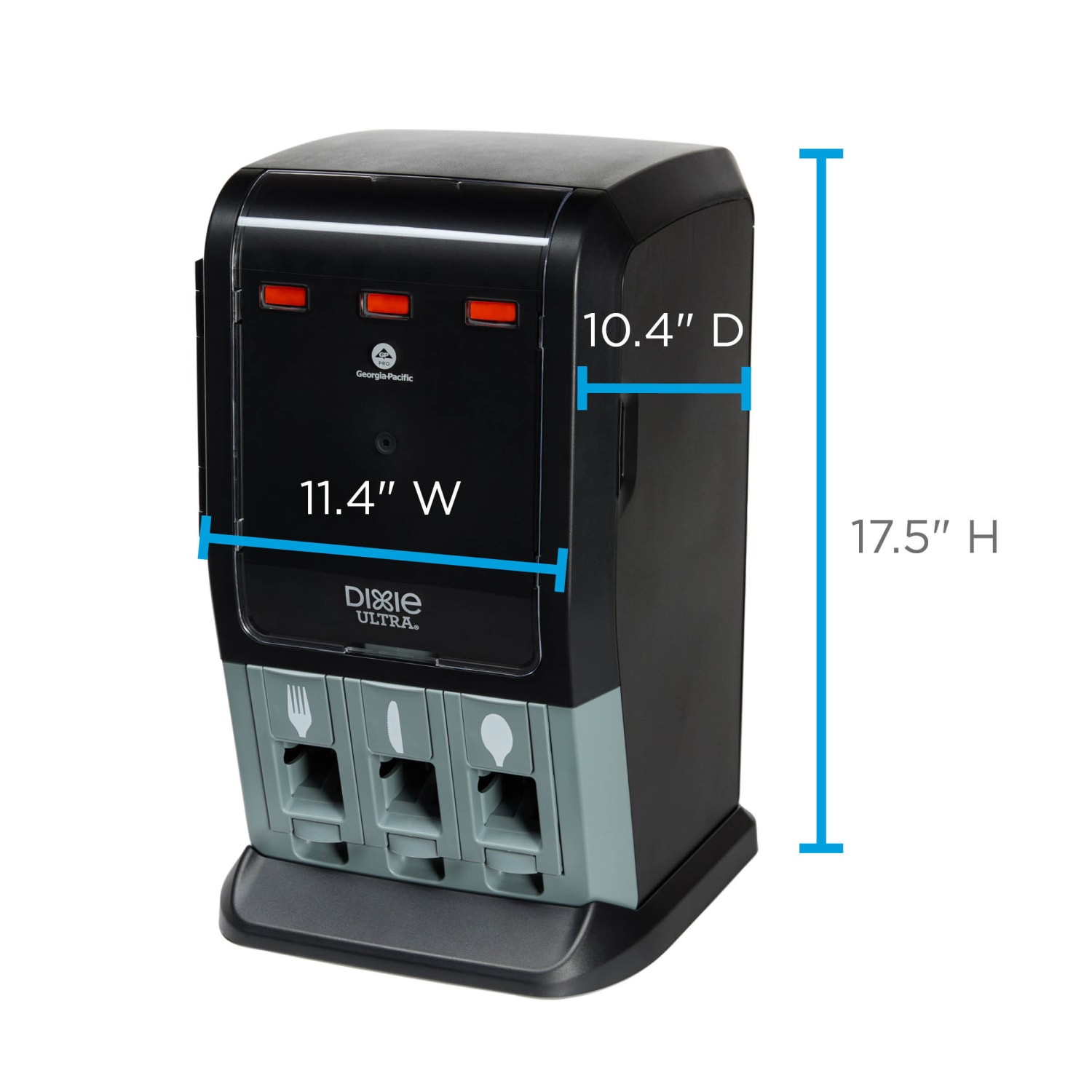 Dixie Ultra SmartStock TriTower Dispenser, 17-9/16inH x 10-1/2inW x 11-7/16inD, Black - Image 4