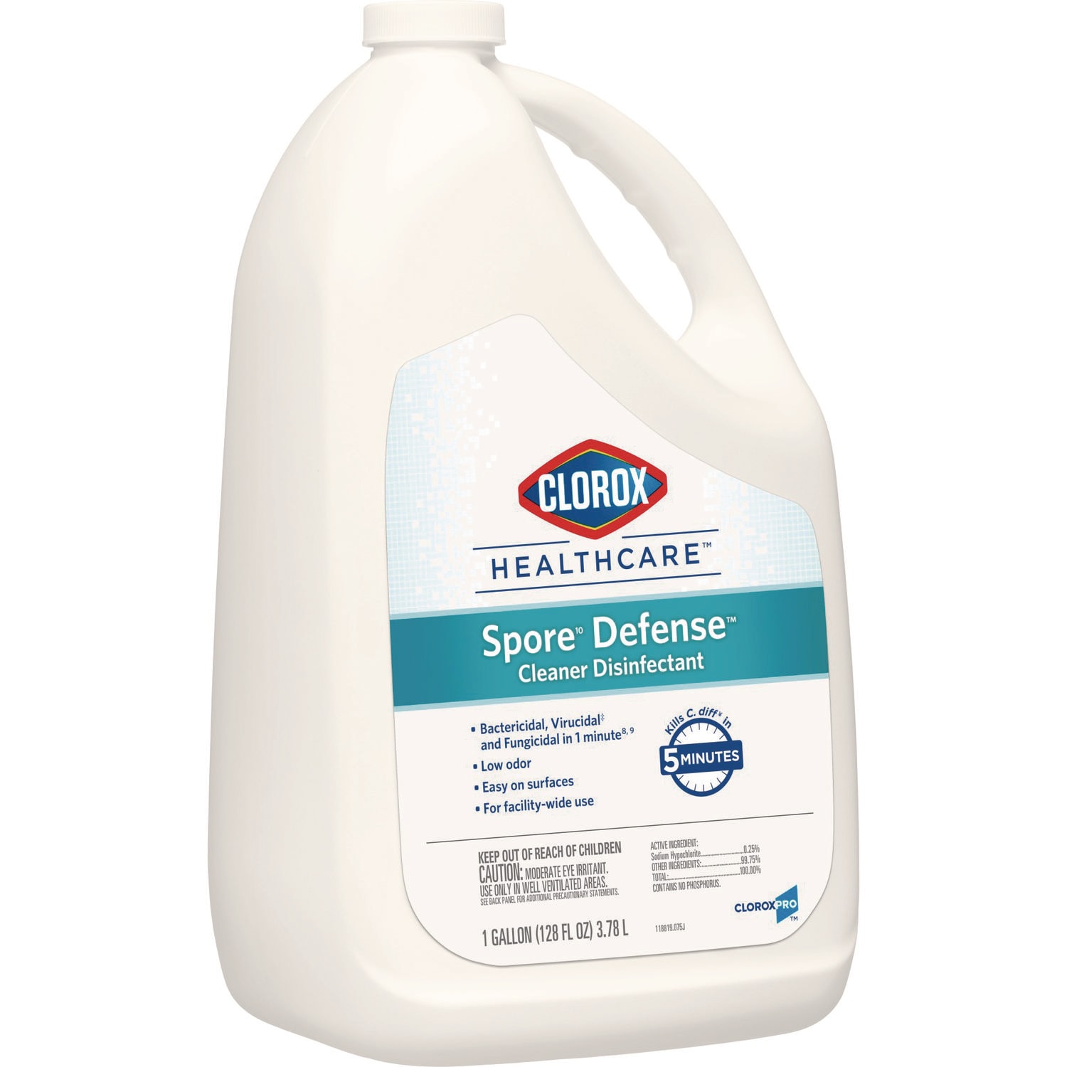 Clorox Healthcare Spore Defense Cleaner Disinfectant, Open System, 1 gal Refill Bottle, 4/Carton - Image 3