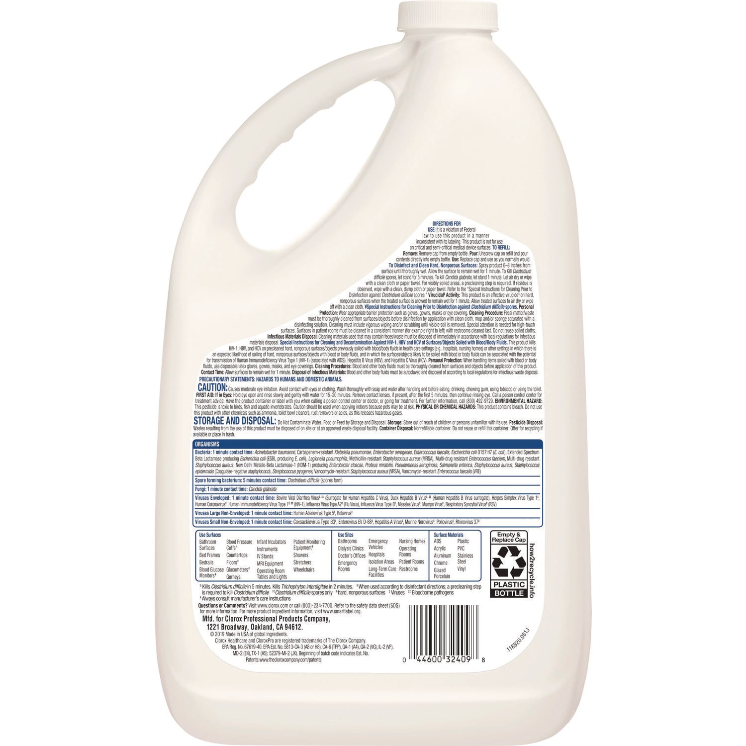 Clorox Healthcare Spore Defense Cleaner Disinfectant, Open System, 1 gal Refill Bottle, 4/Carton - Image 5