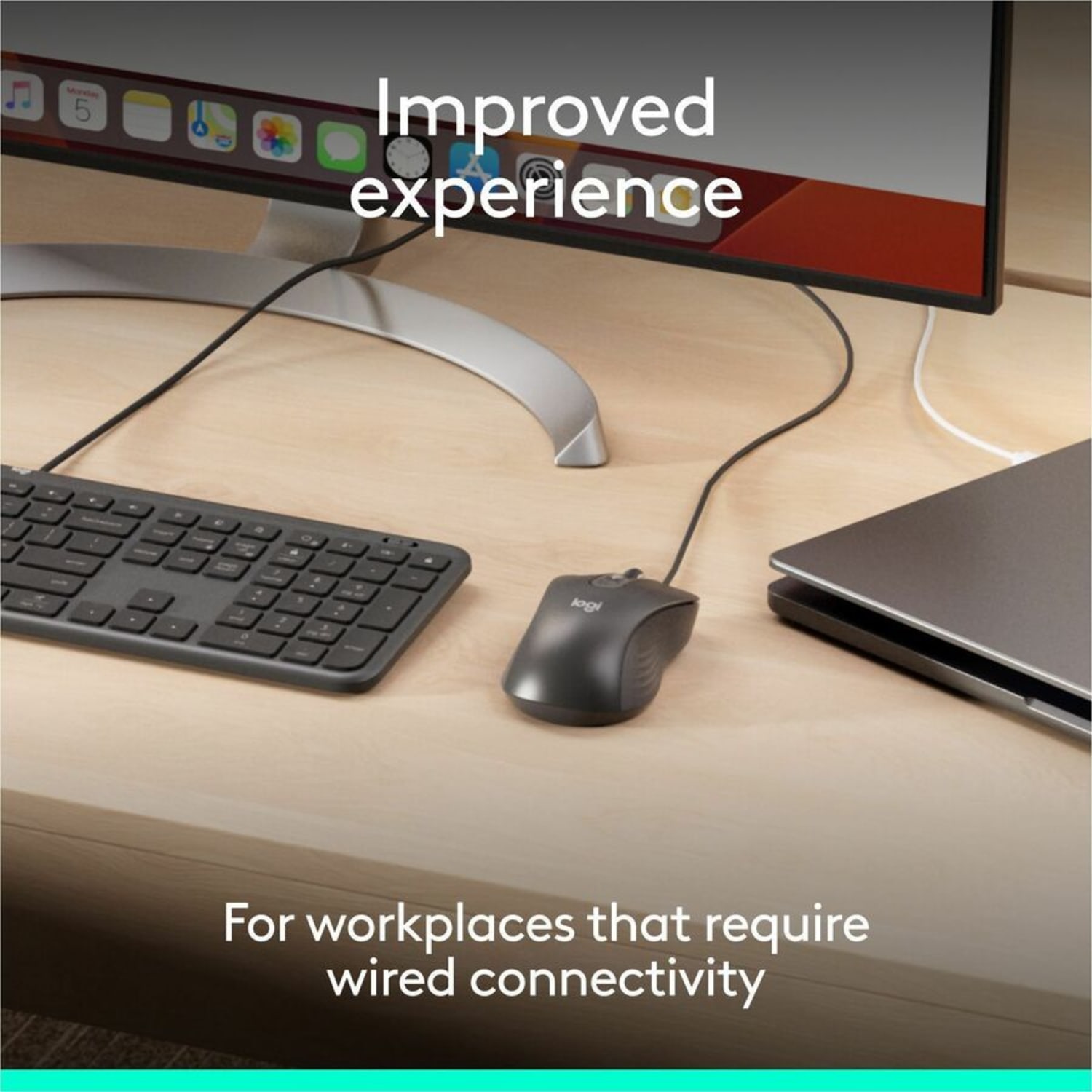 Logitech Signature Wired M520 L for Business, Optical Wired Mouse, USB-C Plug-and-Play, Graphite, 910007497 - Image 3