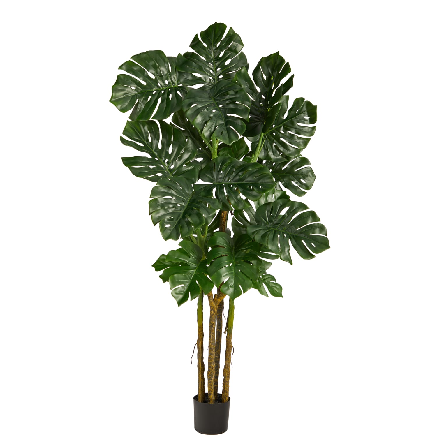Nearly Natural Monstera 72inH Artificial Tree With Planter, 72inH x 22inW x 18inD, Green/Black