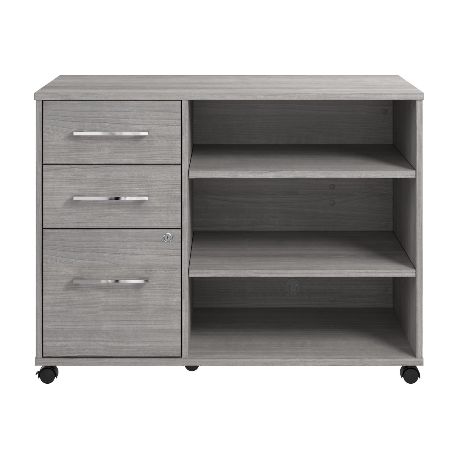Bush Business Furniture Hustle Office Storage Cabinet With Wheels, Platinum Gray, Standard Delivery - Image 3