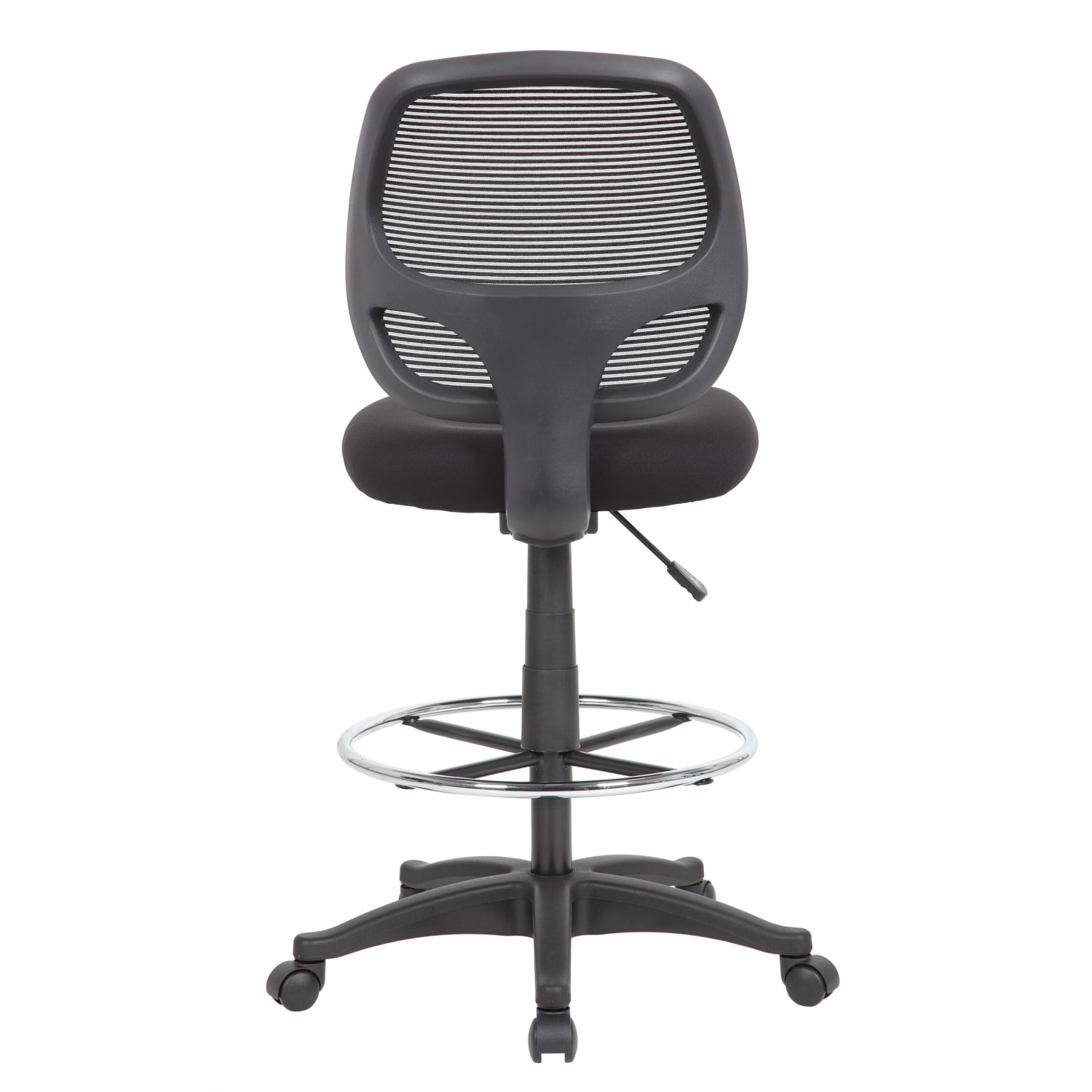 Boss Office Products Stand-Up Fabric Drafting Stool With Back, Gray/Black - Image 3