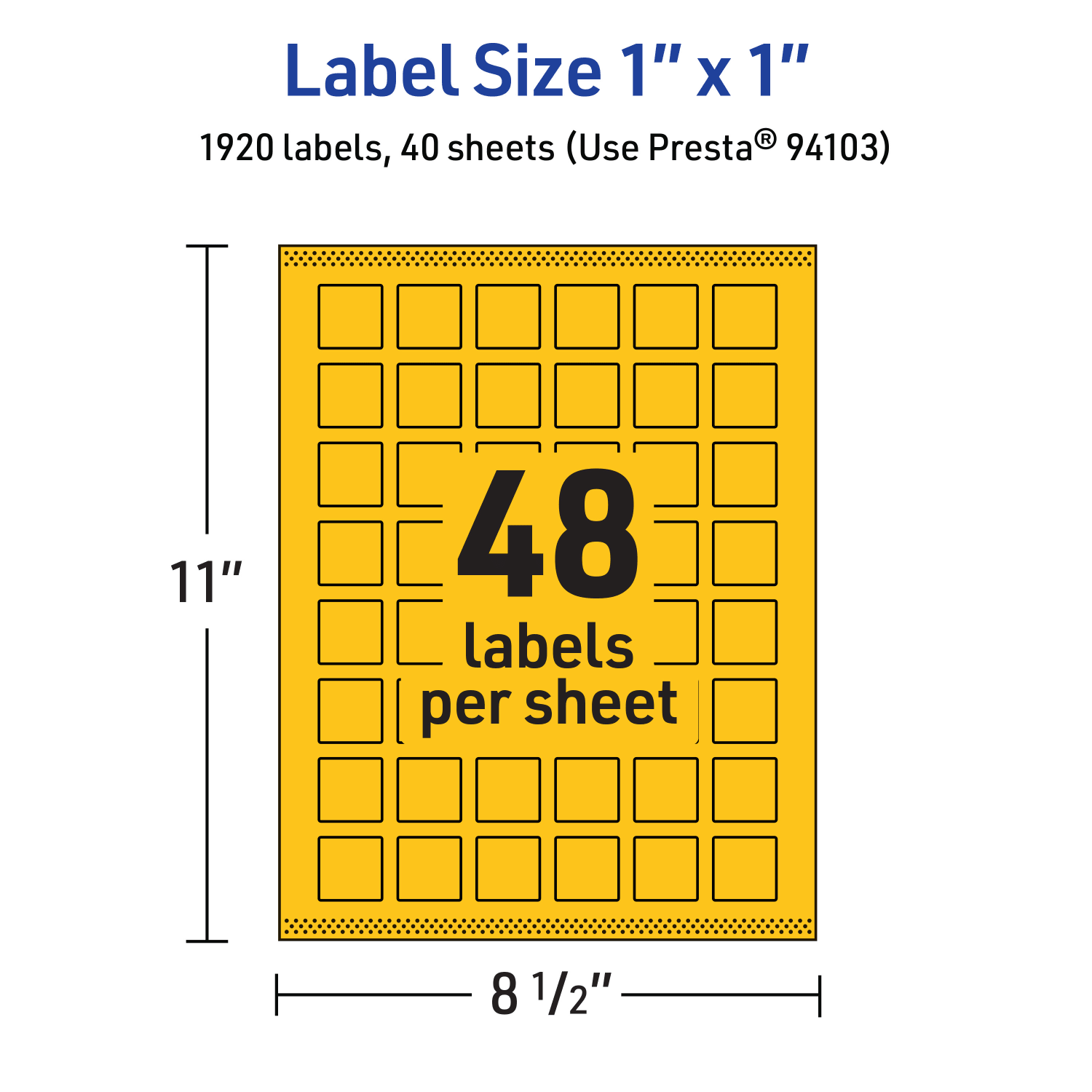Avery Print-To-The-Edge Labels With Sure Feed Technology And Easy Peel, 94103-BYP40, Square, 1in x 1in, Matte Bright Yellow, Pack of 1920 - Image 6