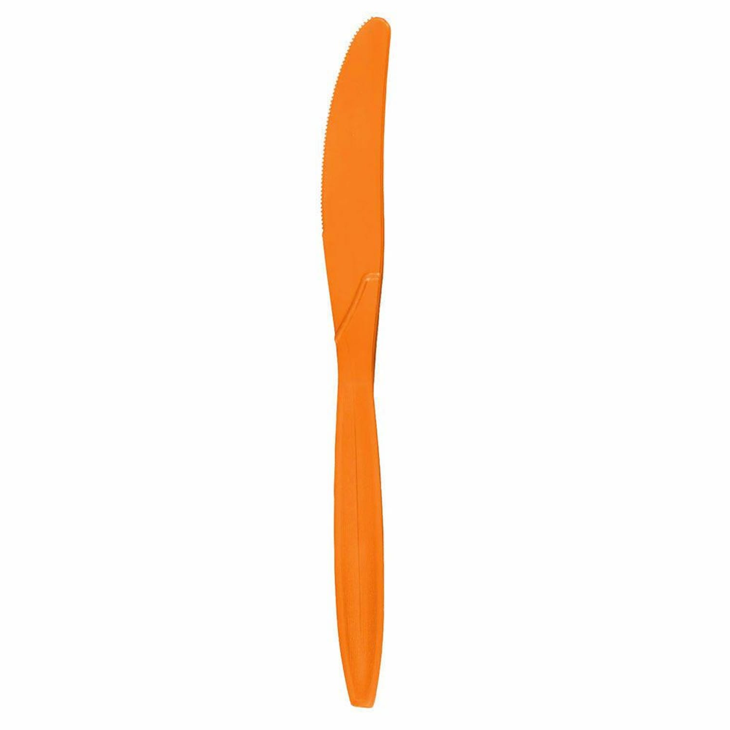 JAM PAPER Big Party Pack of Premium Plastic Knives, Orange, 100 Disposable Knives/Box - Image 3