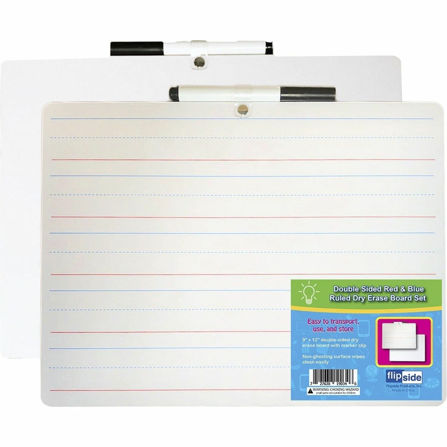 Flipside Two-Sided Non-Magnetic Unframed Dry-Erase Whiteboards, 9in x 12in, White, Pack Of 12 - Image 3