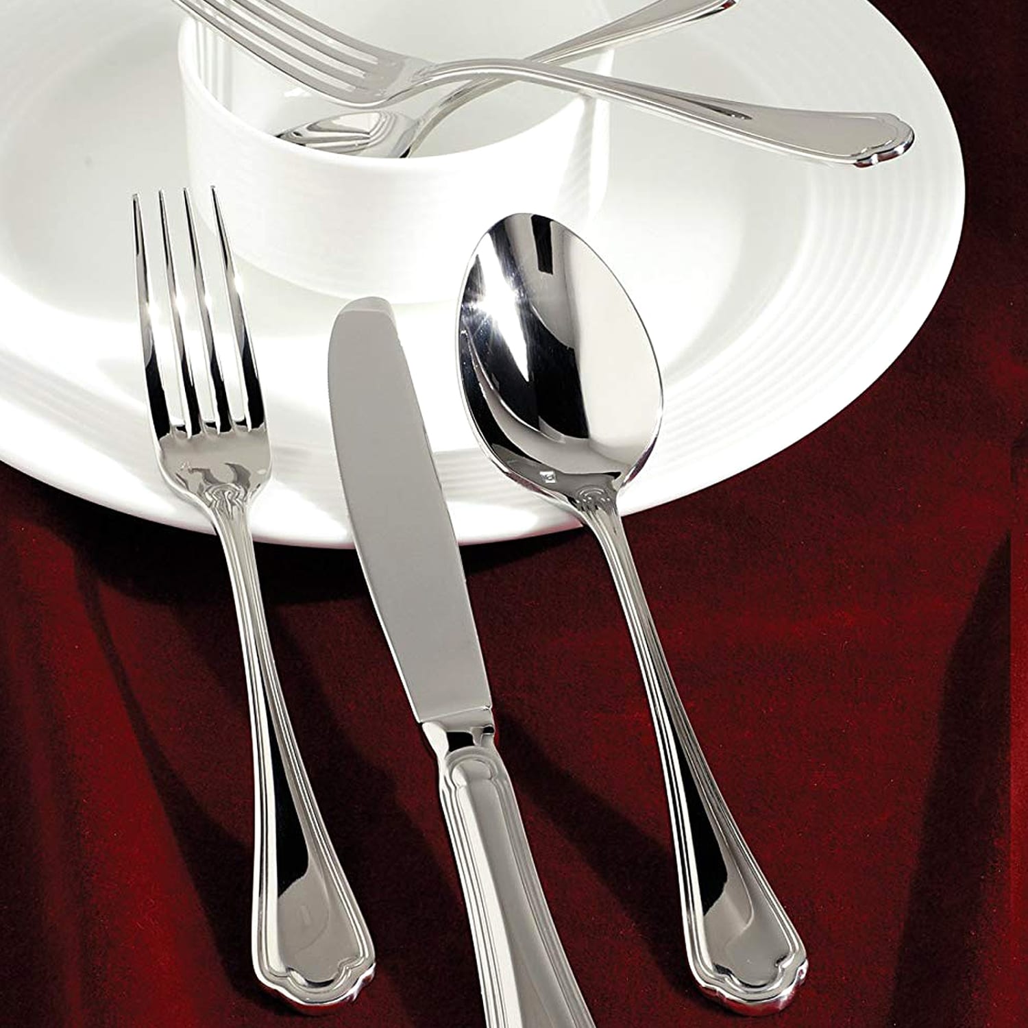 Gibson Elite Medici 20-Piece Flatware Tableware Utensil Set, Silver - Image 3