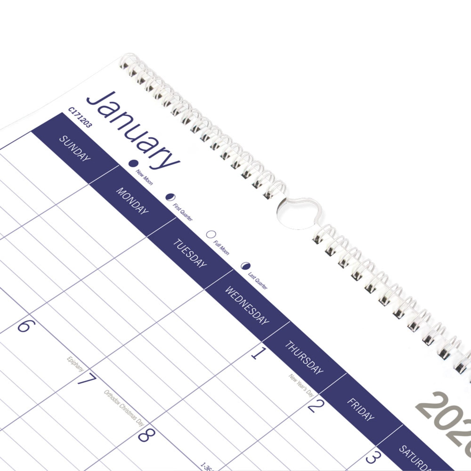 2026 Blueline DuraGlobe Monthly Wall Calendar, 12in x 17in, Blue/White, January To December, C171203 - Image 3
