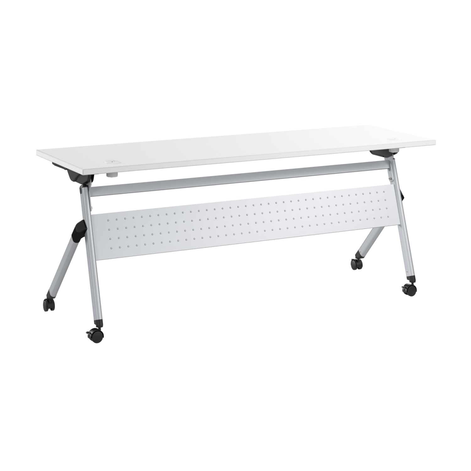Bush Business Furniture Envision 72inW Folding Training Table with Powered Grommets, White/Cool Gray Metallic, Standard Delivery - Image 3
