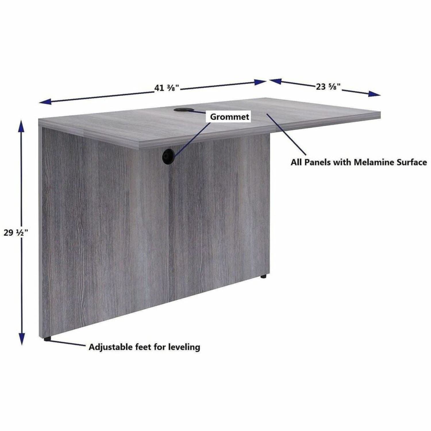 Lorell Weathered Charcoal Laminate Desking, 69529 - Image 6