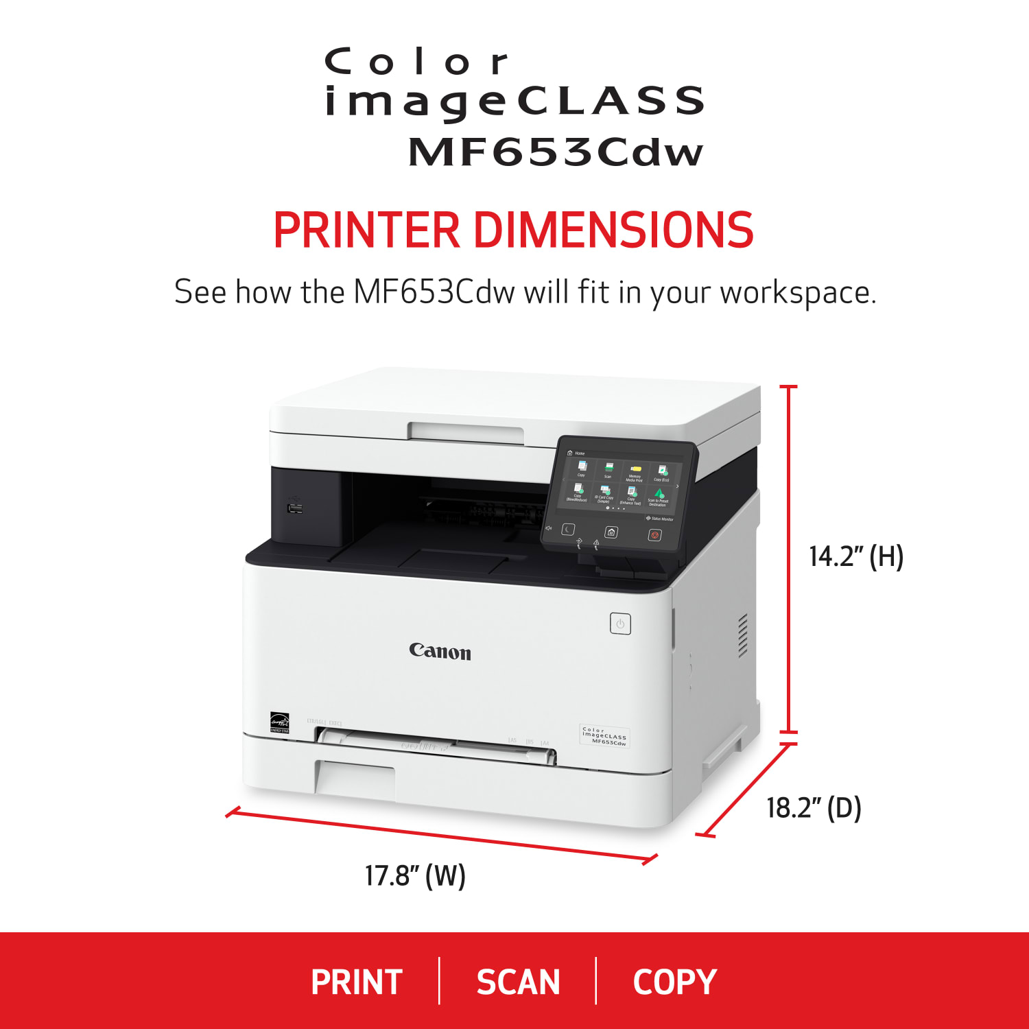 Canon imageCLASS MF653Cdw Wireless Laser All-In-One Color Printer - Image 3