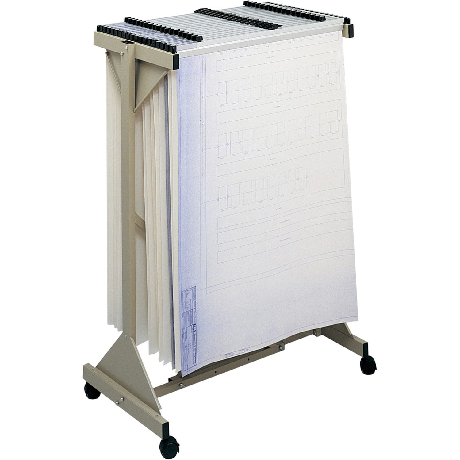 Safco Mobile Planning Center Hanging Flat File Stand, Tropic Sand - Image 3