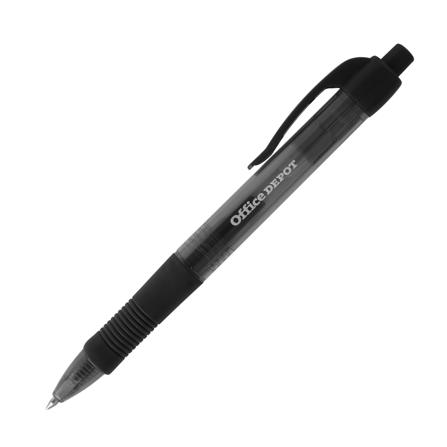 Office Depot Brand Callisto Retractable Gel Ink Pens, Medium Point, 0.7 mm, Black Barrels, Black Ink, Pack Of 50 Pens - Image 3
