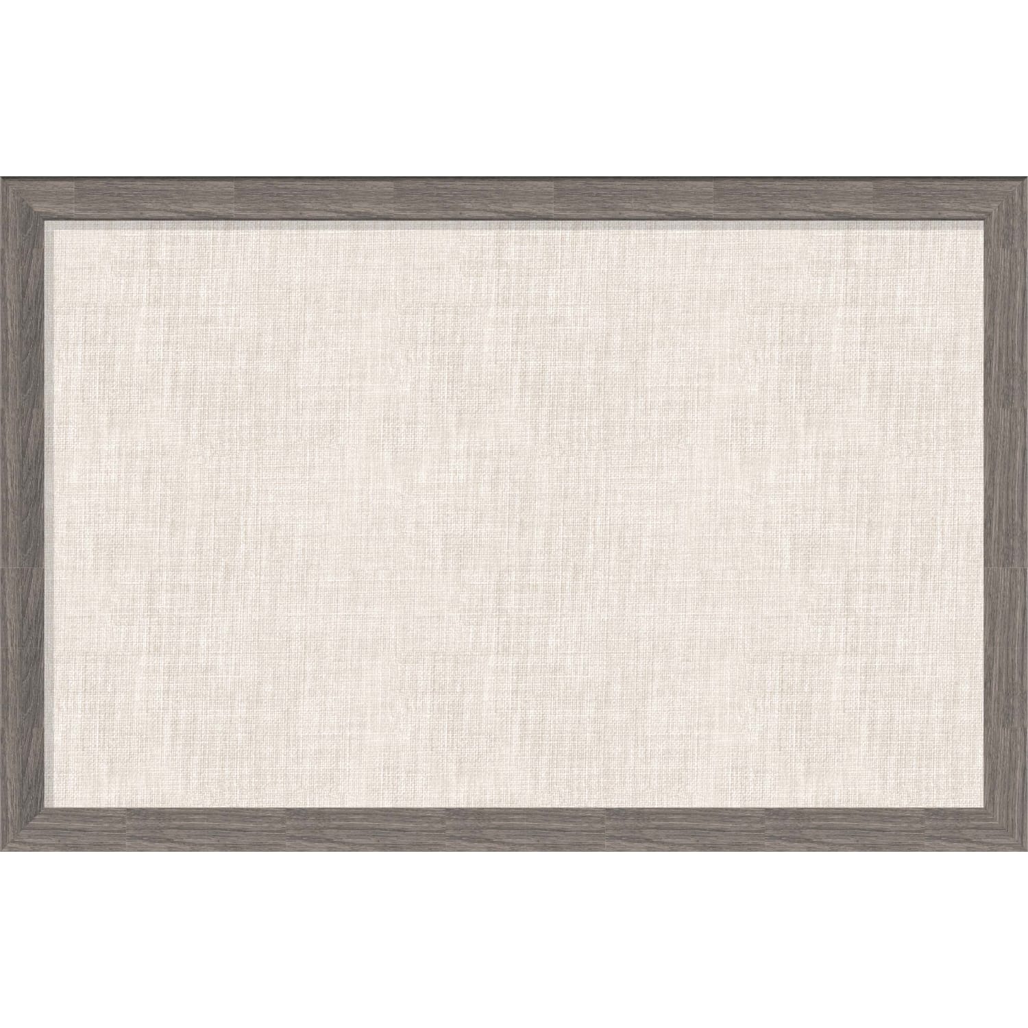 U Brands Linen Bulletin Board, 35in X 23in, Brown Rustic Wood Decor Frame