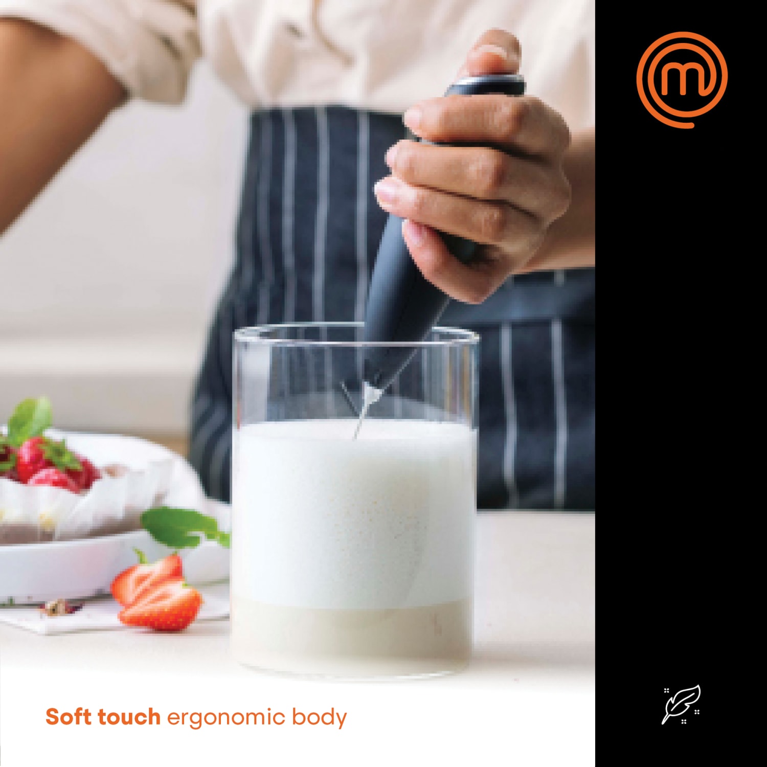 MasterChef Milk Frother, 1-1/2inH x 1-1/2inW x 8-5/8inD, Black - Image 3
