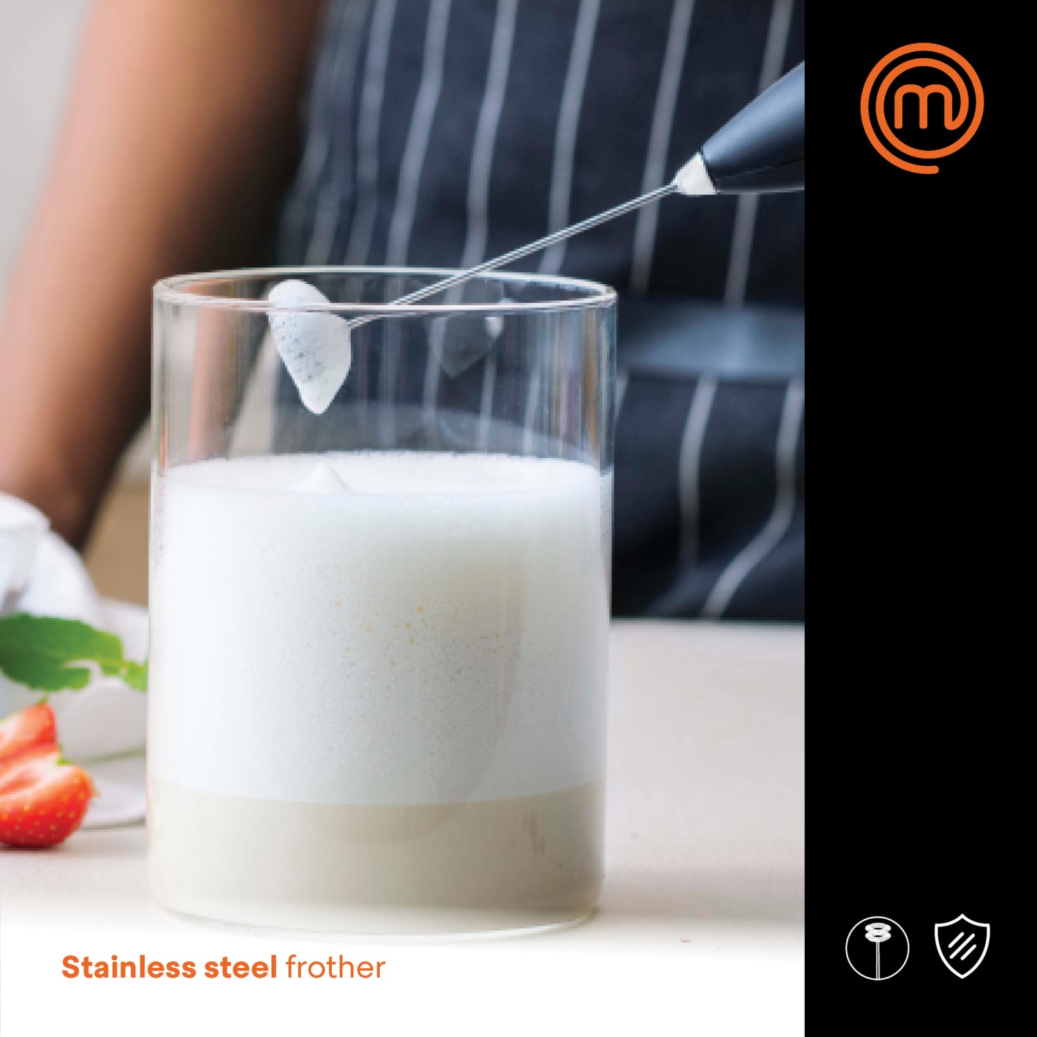 MasterChef Milk Frother, 1-1/2inH x 1-1/2inW x 8-5/8inD, Black - Image 4