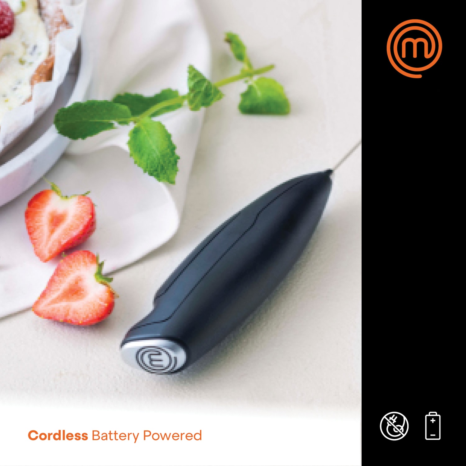 MasterChef Milk Frother, 1-1/2inH x 1-1/2inW x 8-5/8inD, Black - Image 5