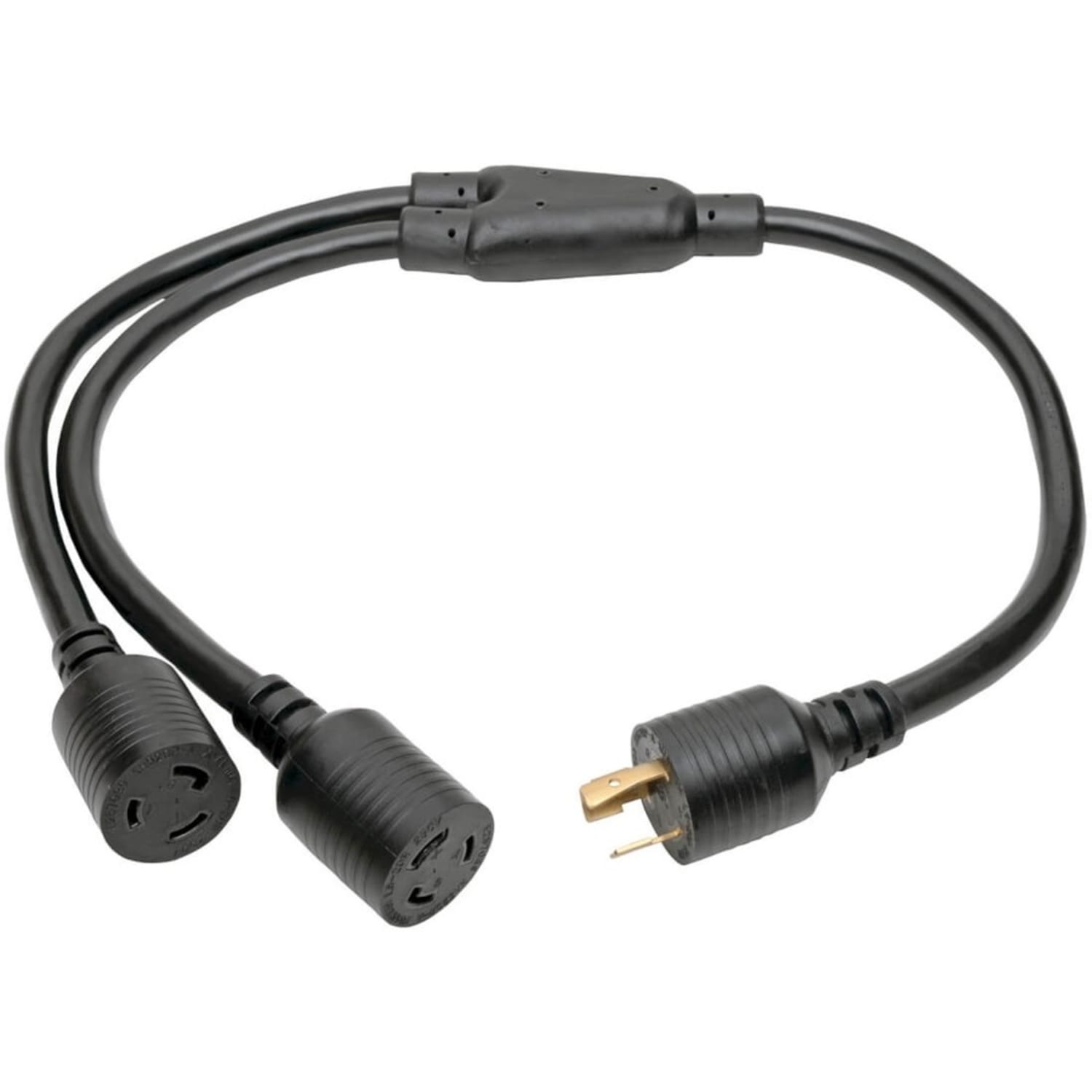 Tripp Lite Power Extension Cord/Splitter NEMA L6-20P to 2x NEMA L6-20R Y Splitter Heavy-Duty 20A 250V 10 AWG 1 ft. (0.31 m) Black, P0390012 - Image 3
