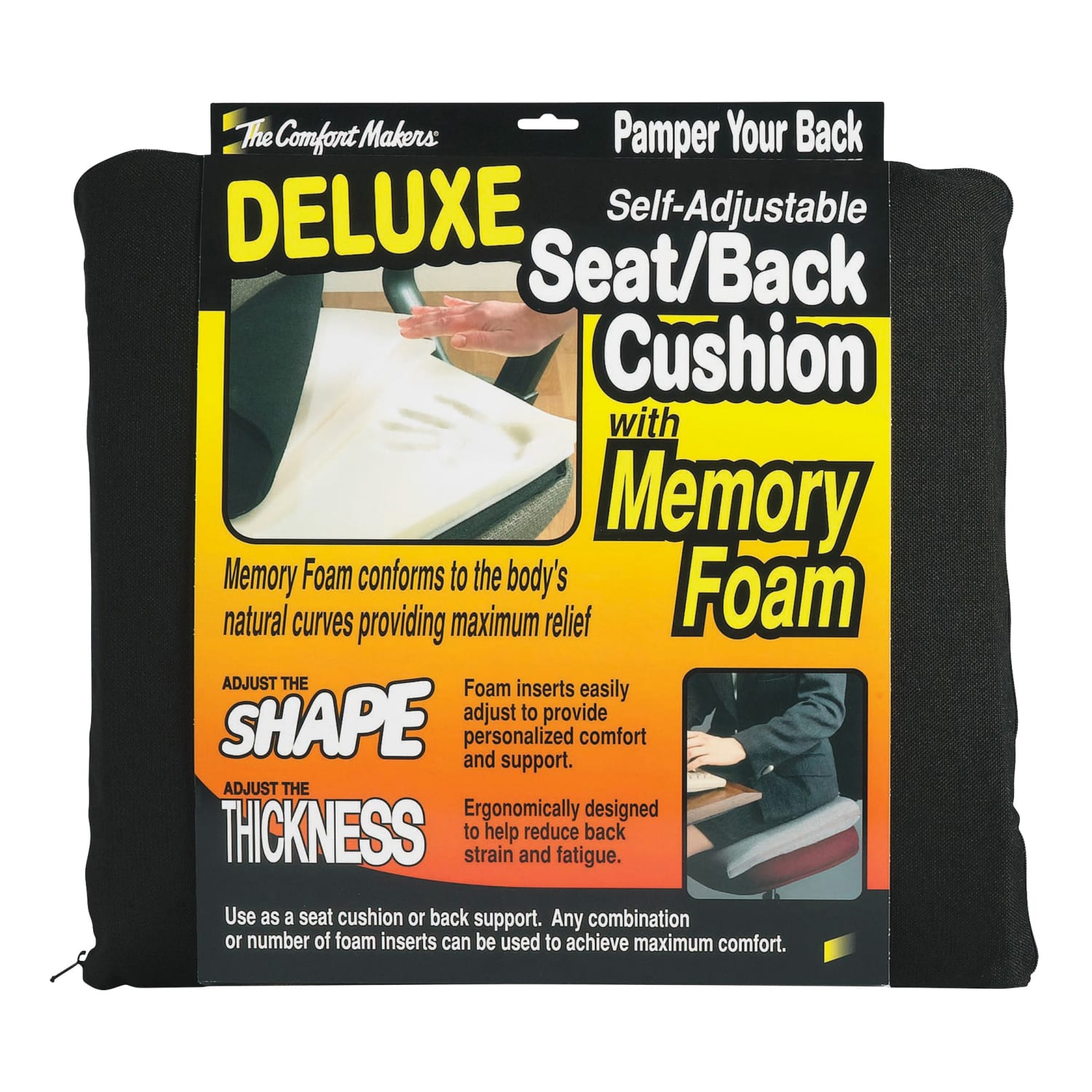 Master MemoryFoam Seat Cushion 17inH x 17 12inW x 2 34inD Black PopularChairscom Master Memory Foam Seat Cushion 17inH x 17 12inW x 2 34inD Black PopularChairscom