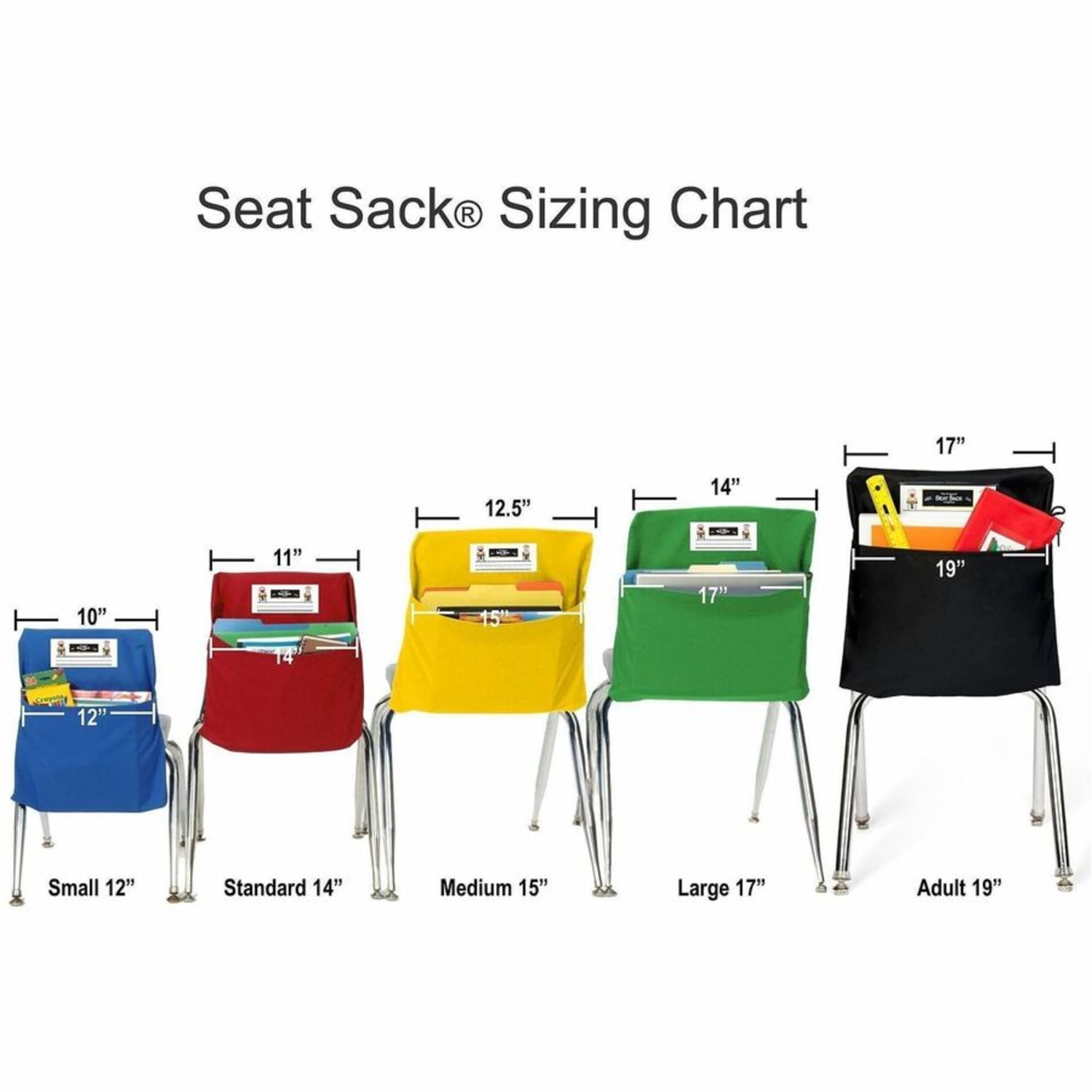 Seat Sack Classroom Pack One-Pocket Seat Sacks, 10114 - Image 3