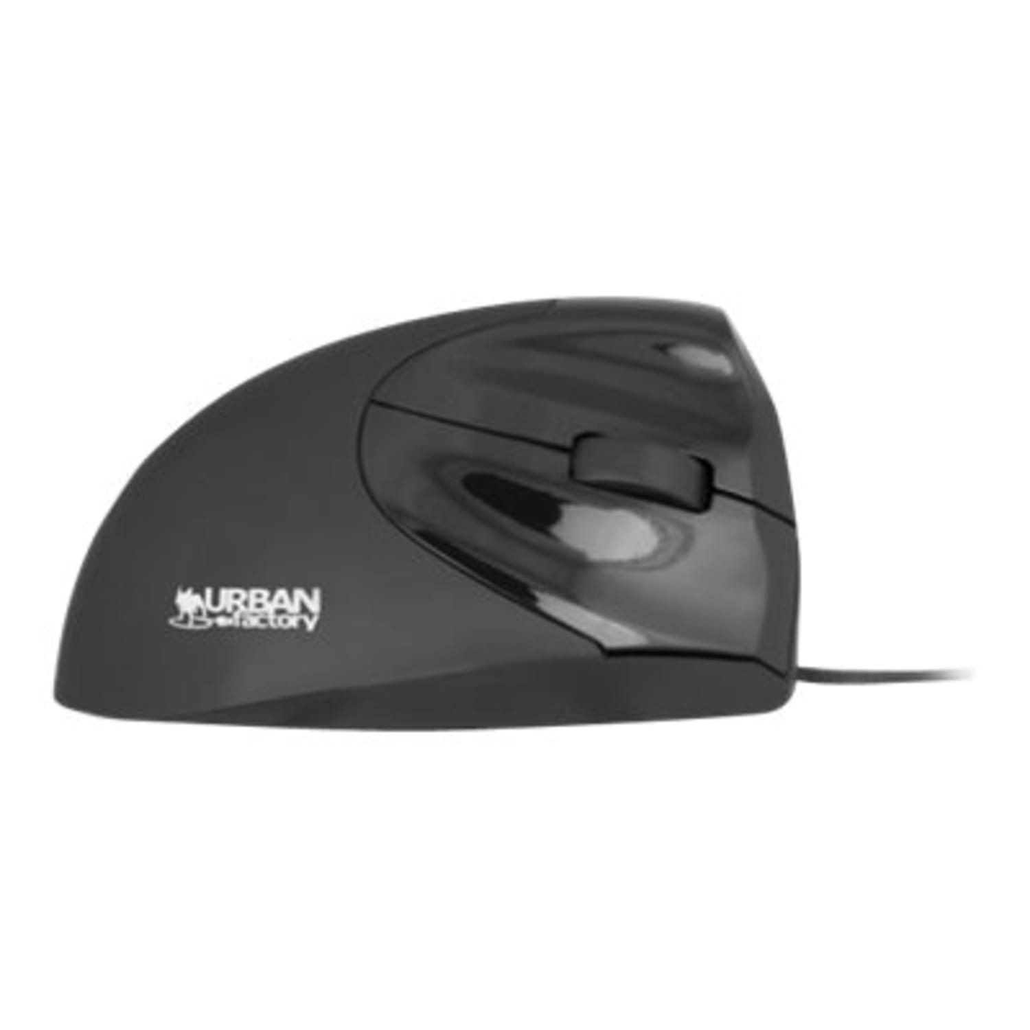 Urban Factory Ergo Mouse EMR01UF-V2 - Vertical mouse - ergonomic - right-handed - optical - 3 buttons - wired - USB - black - Image 3