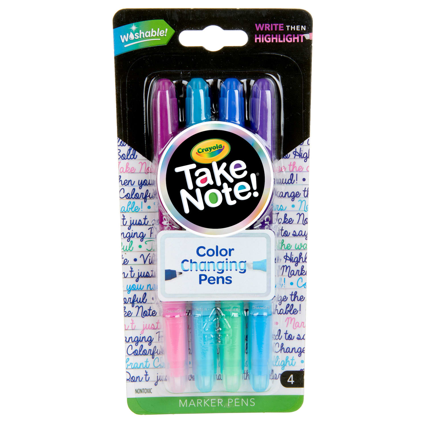 Crayola Take Note! Dual Ended Color Changing Pens, 4 Per Pack, Set Of 3 Packs - Image 3