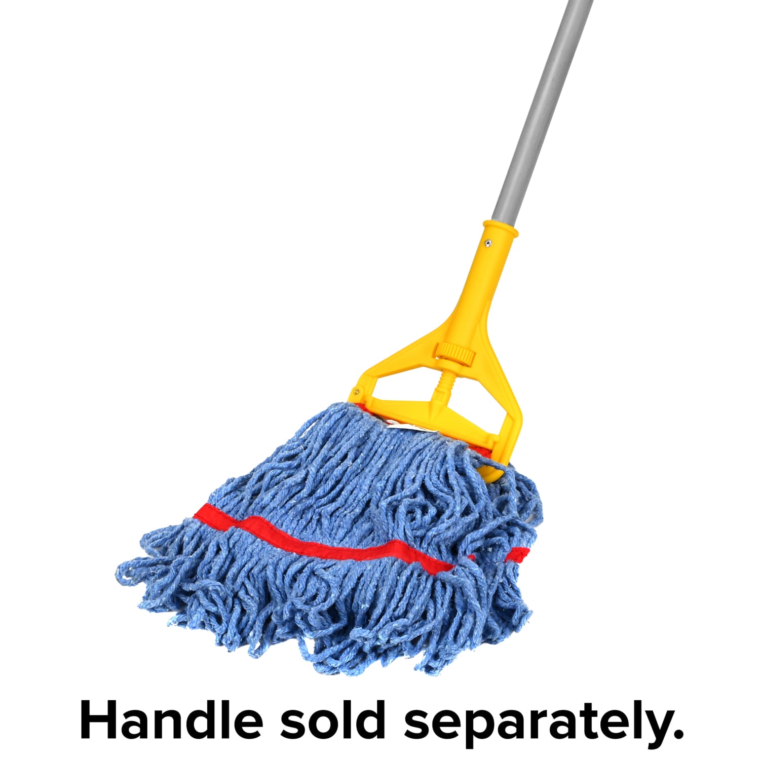 Alpine Industries Cotton Loop-End Mop Heads With 1in Head And Tail Bands, 16 Oz, Blue/Red, Set Of 12 Heads - Image 5