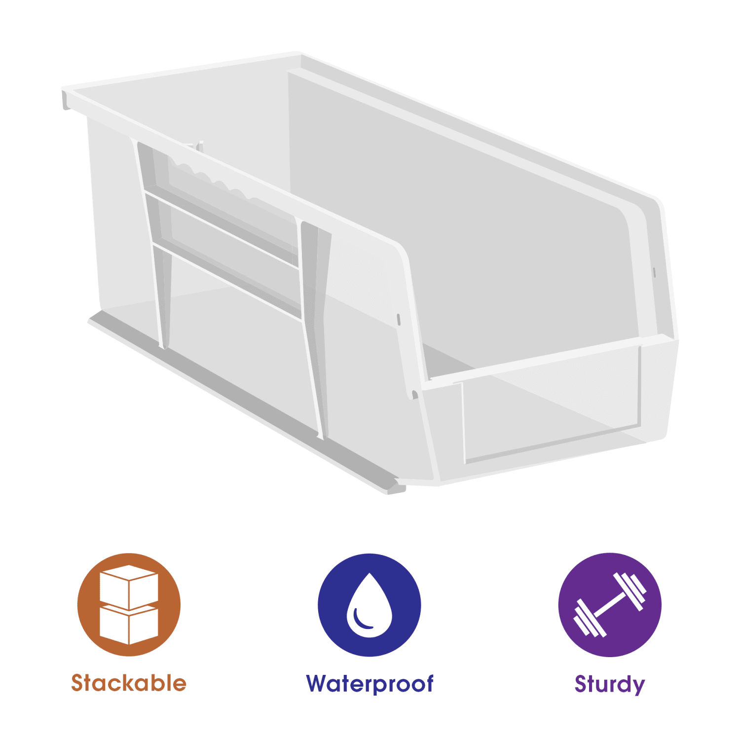 Partners Brand Plastic Stack & Hang Bin Boxes, Small Size, 7 3/8in x 4 1/8in x 3in, Clear, Pack Of 24 - Image 4