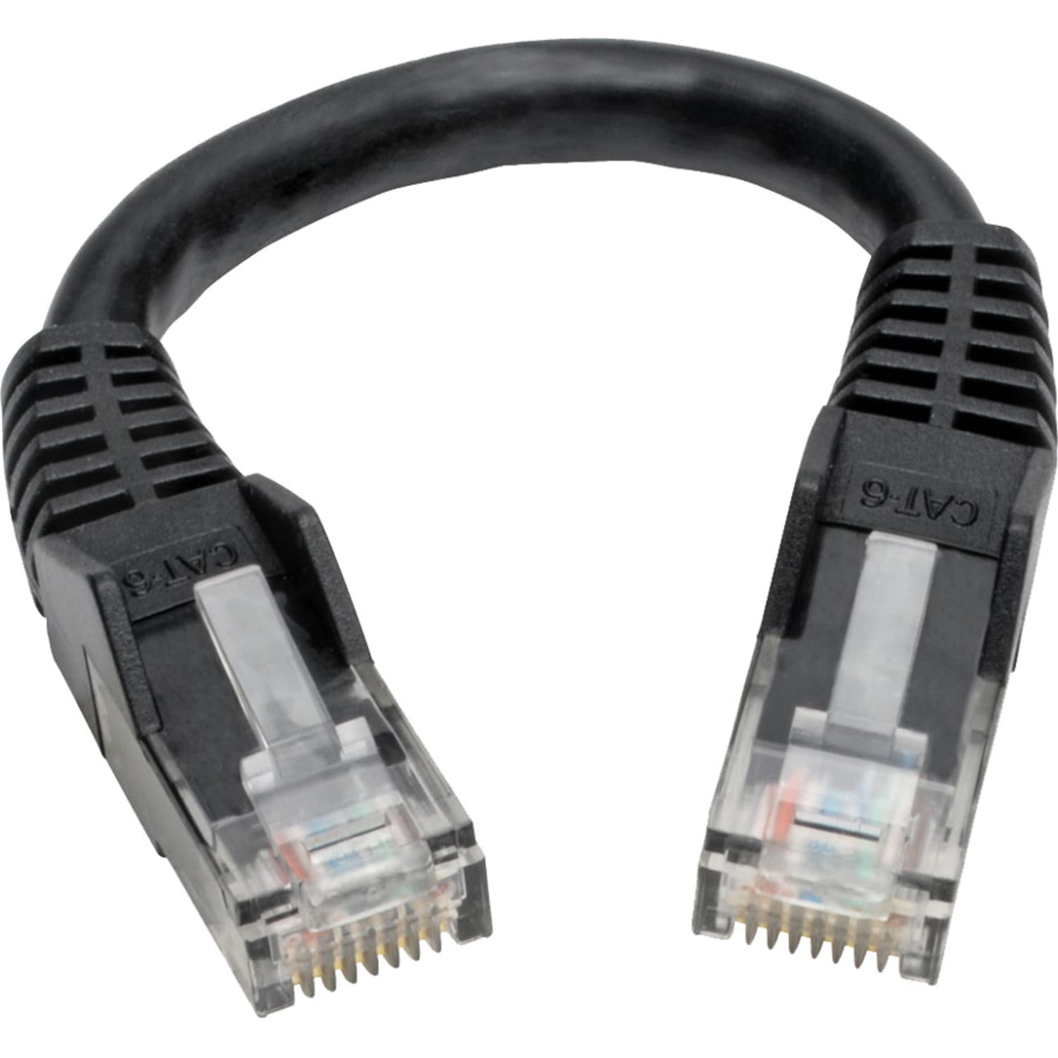 Tripp Lite Cat6 GbE Gigabit Ethernet Snagless Molded Patch Cable UTP Black RJ45 M/M 6in 6in - 128 MB/s - N20106NBK - Image 3