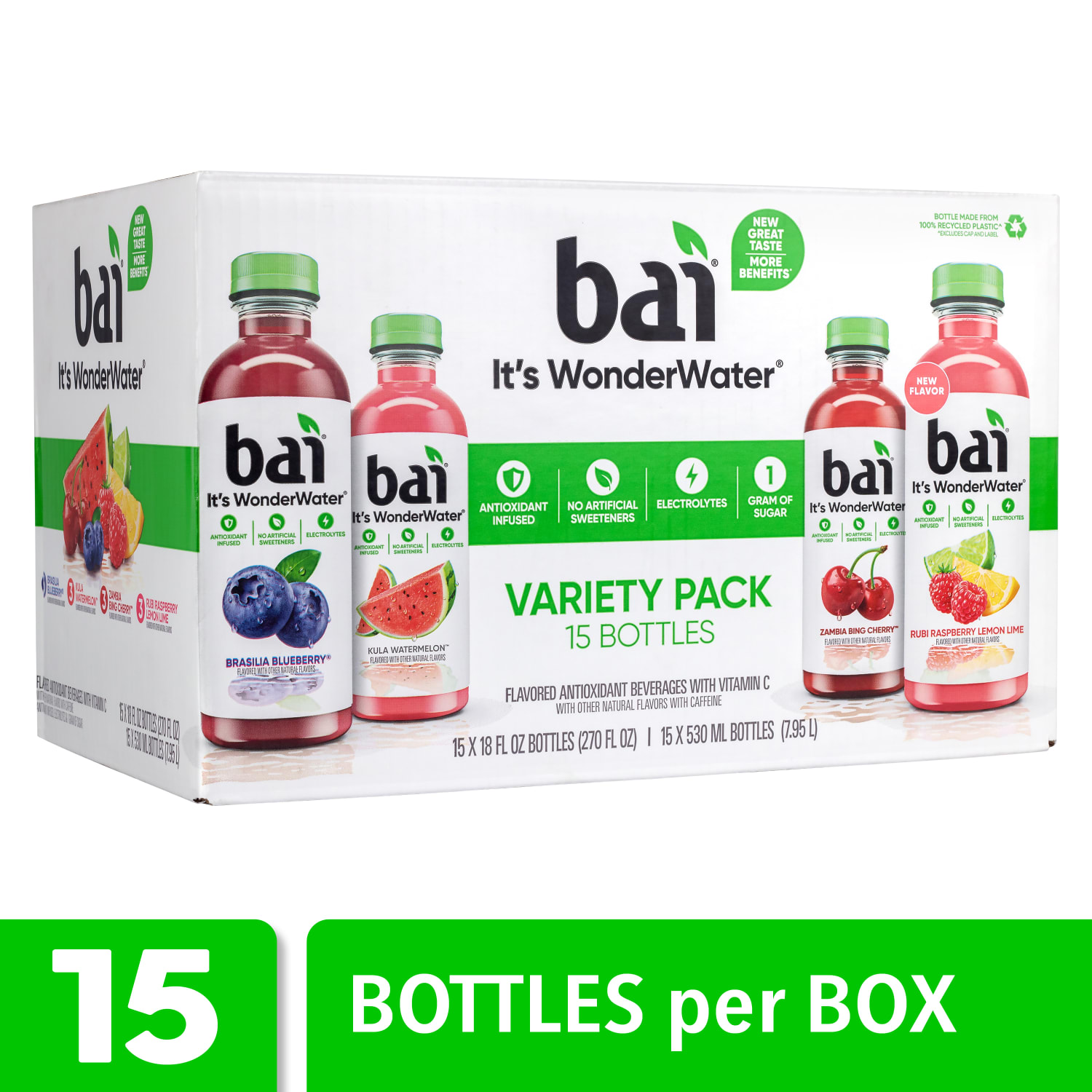 Bai Water Sunset Variety Pack, 18 Fl Oz, Pack Of 15 - Image 3