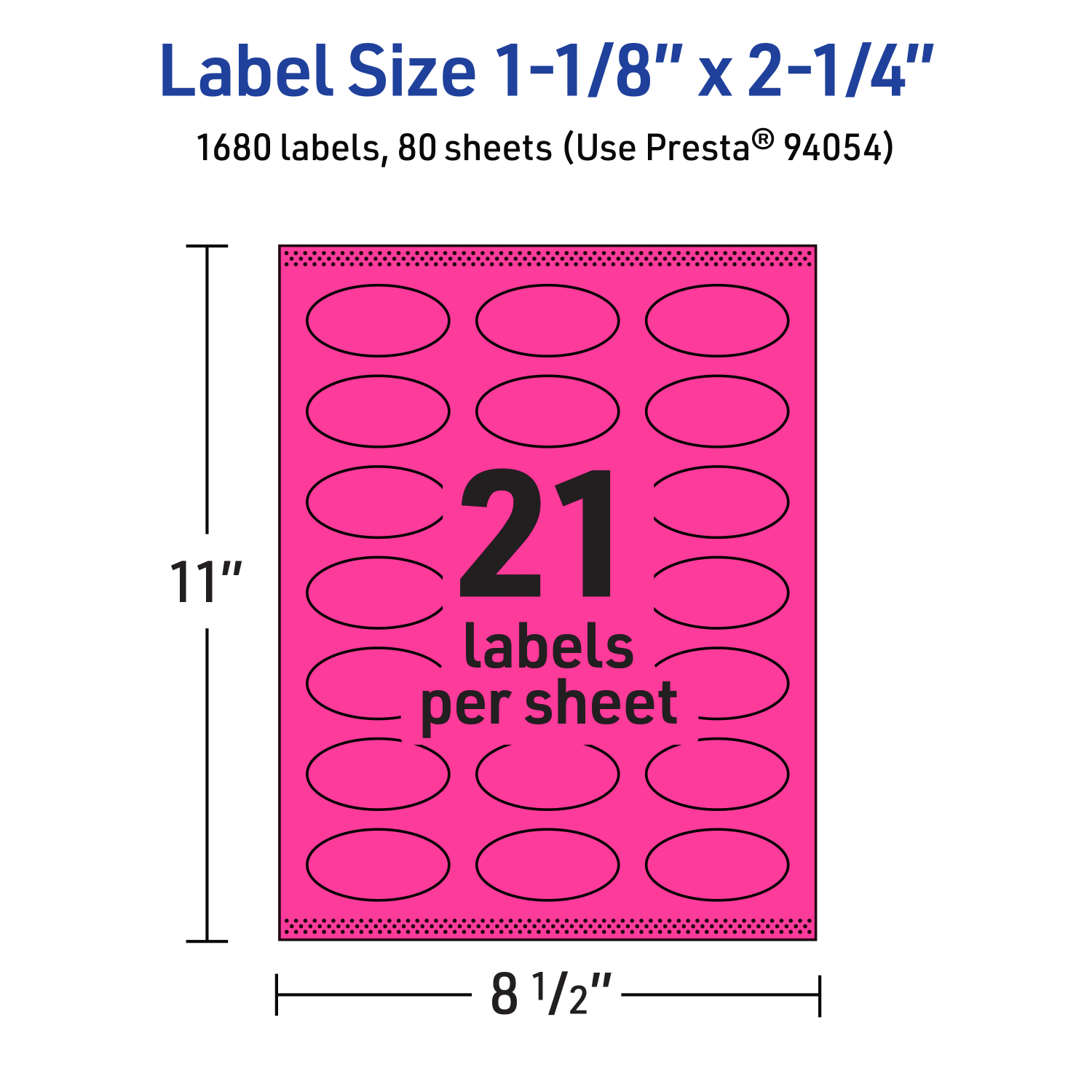 Avery Print-To-The-Edge Labels With Sure Feed Technology And Easy Peel, 94054-NMP80, Oval, 1-1/8in x 2-1/4in, Matte Neon Magenta, Pack of 1680 - Image 6