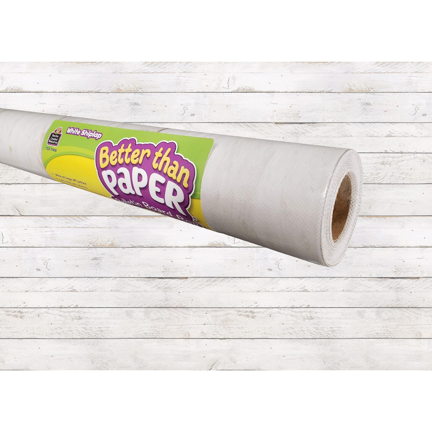 Teacher Created Resources Better Than Paper Bulletin Board Paper Rolls, 4ft x 12ft, White Shiplap, Pack Of 4 Rolls - Image 3