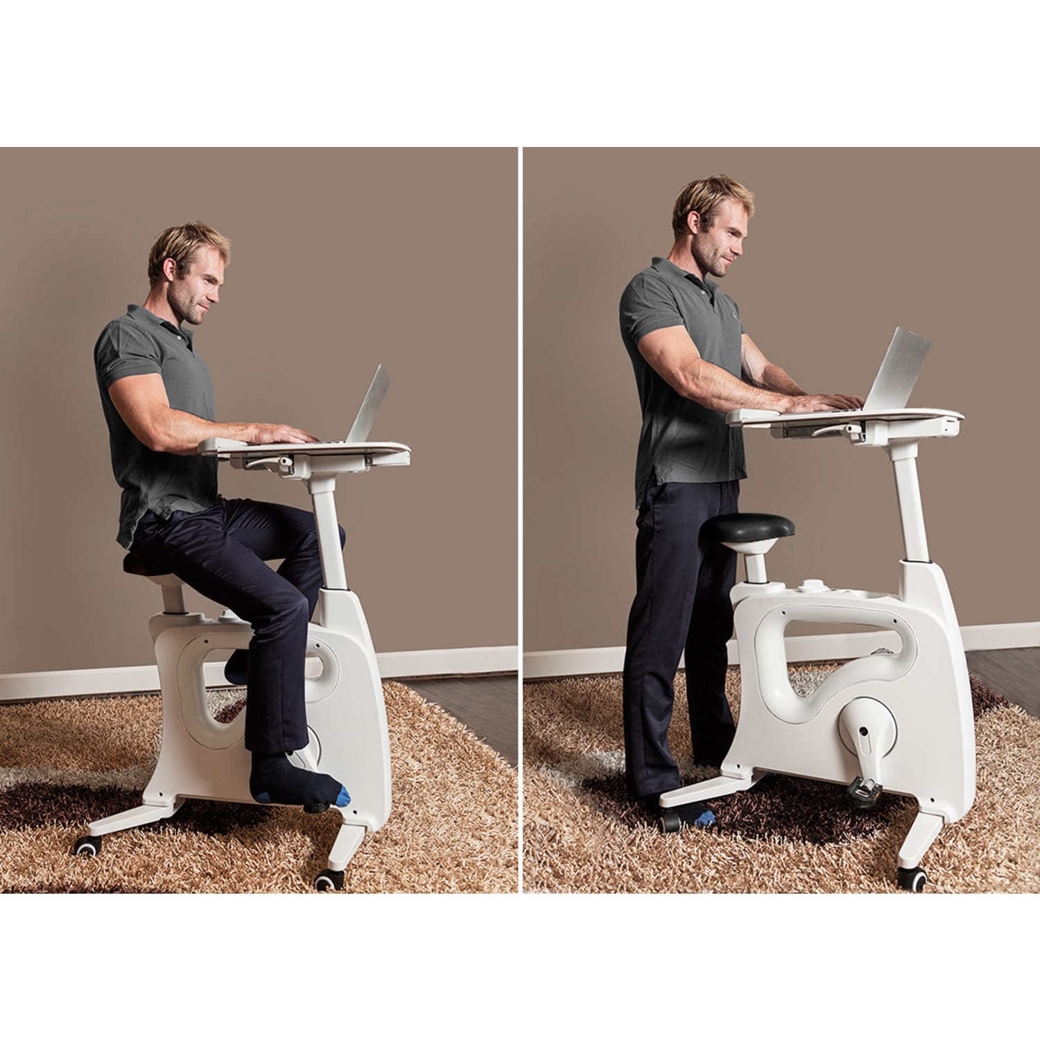 Flexispot V9 Desk Exercise Bike With Notebook Tray, White - Image 4