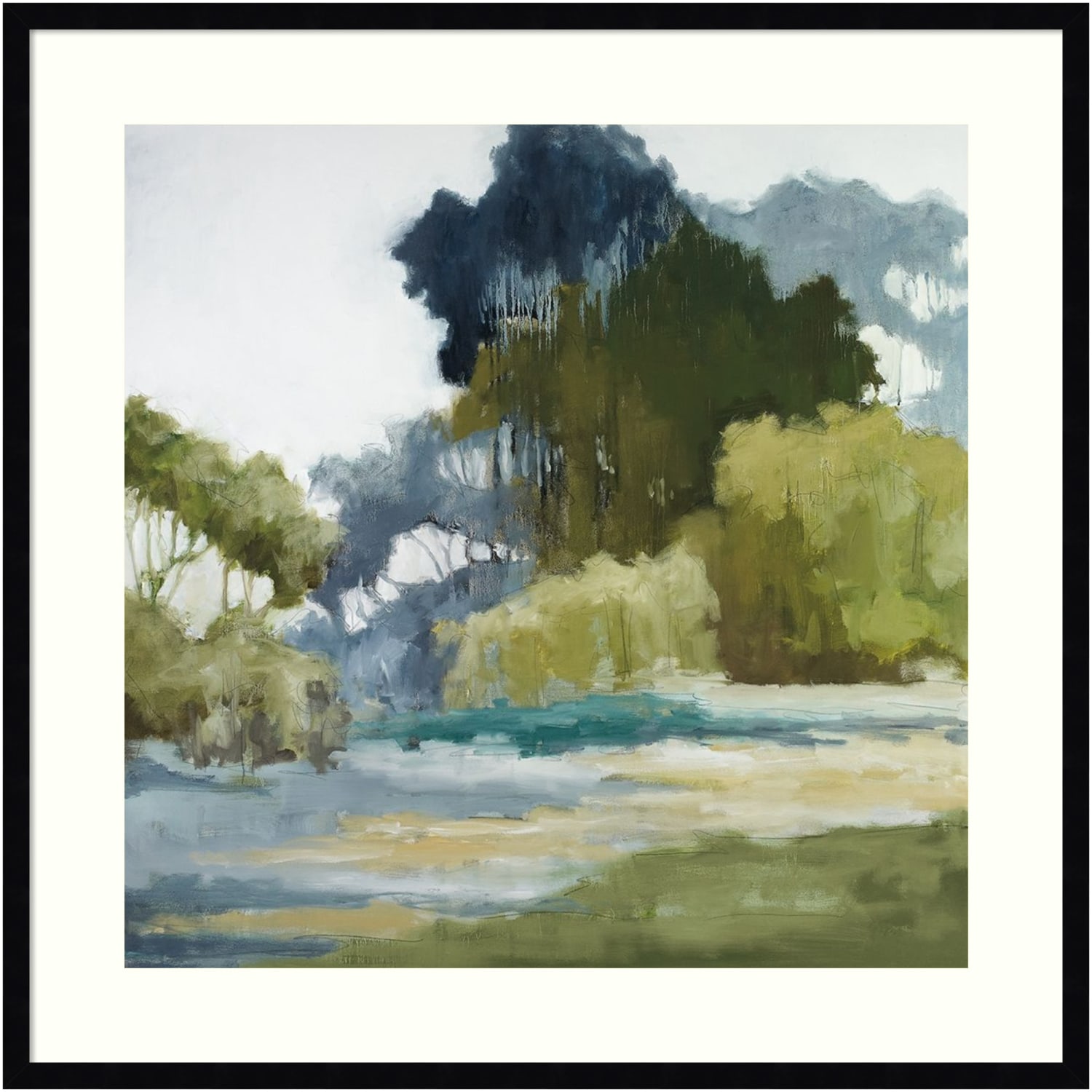 Amanti Art Bean Fields Tall Trees by Jacqueline Ellens Wood Framed Wall Art Print, 33inH x 33inW, Black
