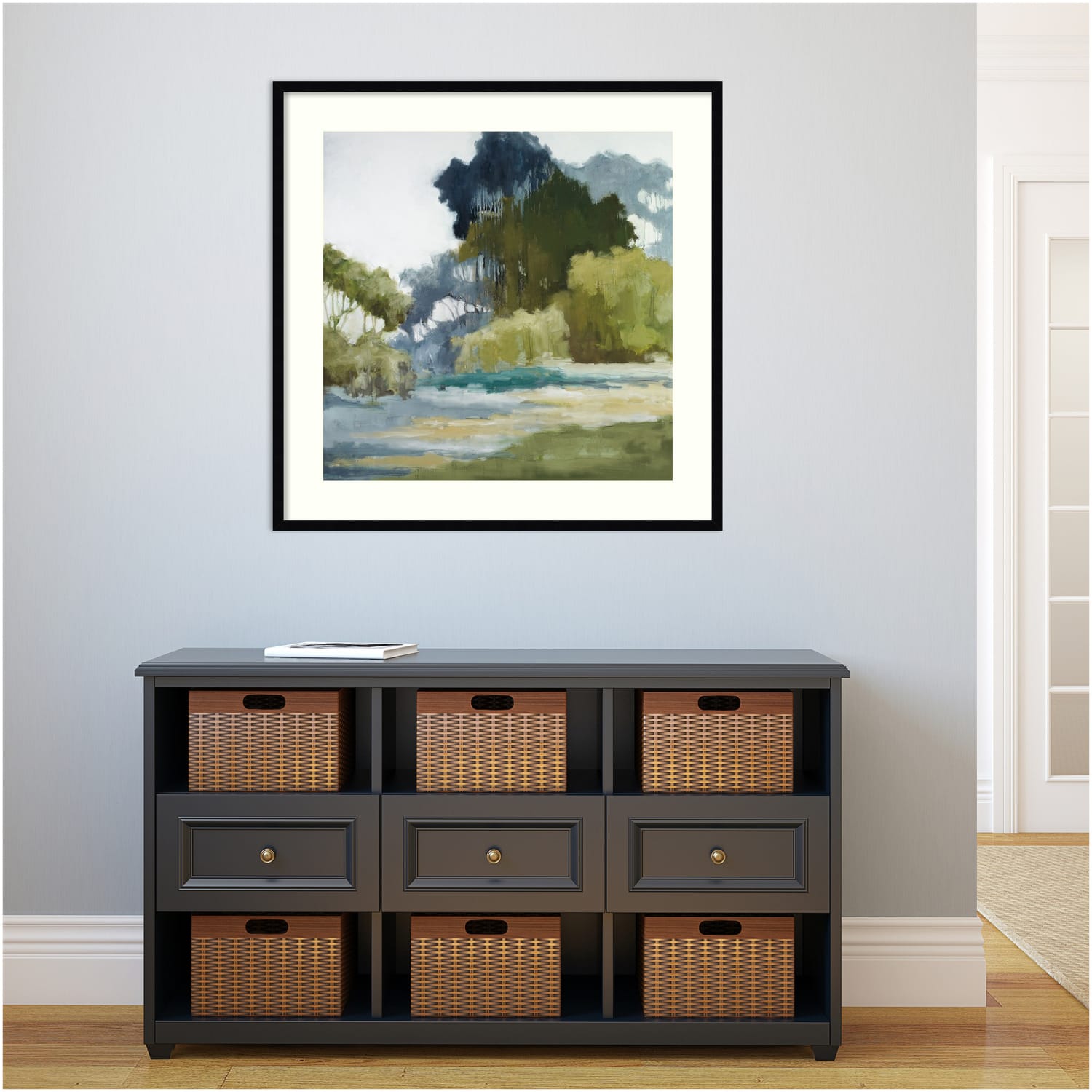 Amanti Art Bean Fields Tall Trees by Jacqueline Ellens Wood Framed Wall Art Print, 33inH x 33inW, Black - Image 5
