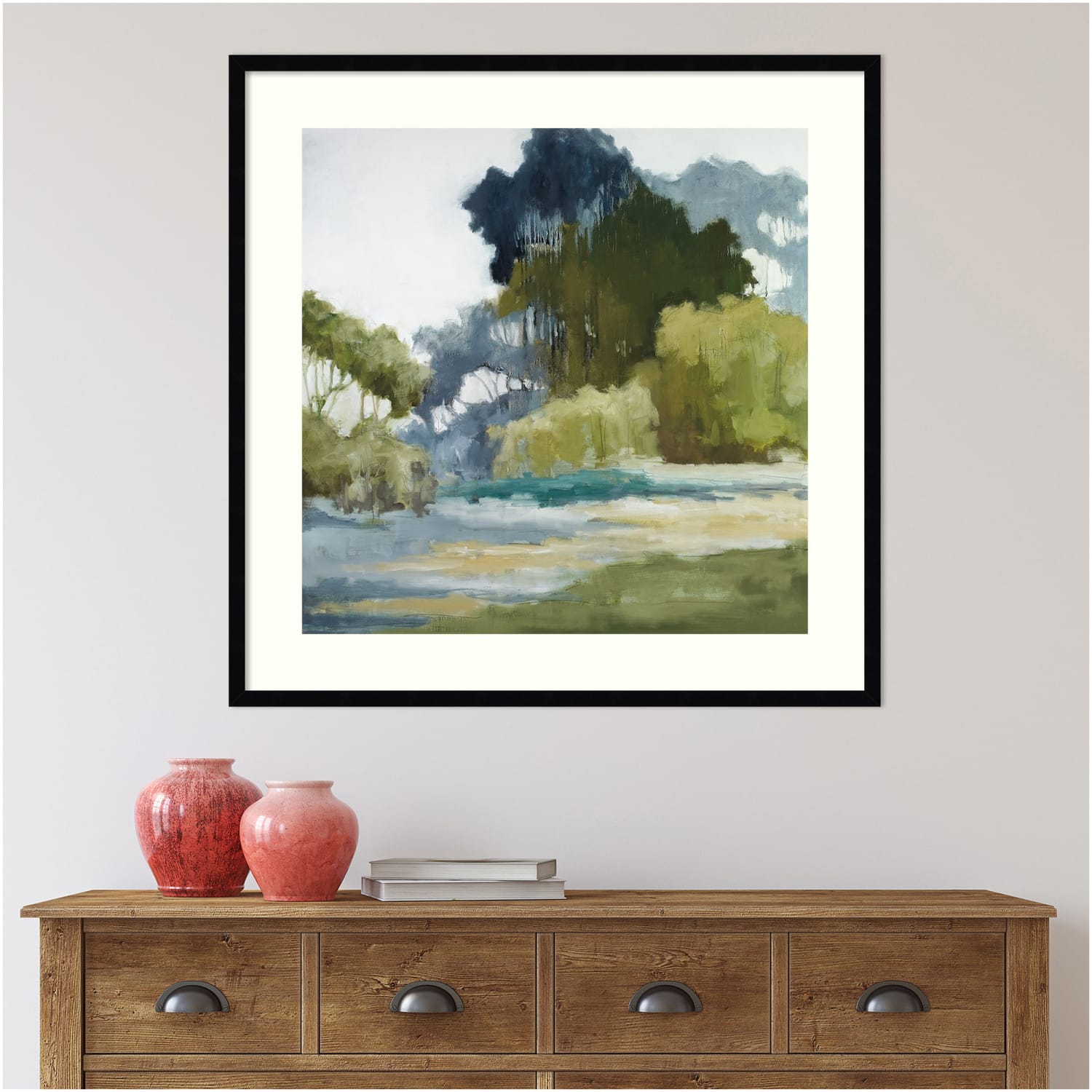 Amanti Art Bean Fields Tall Trees by Jacqueline Ellens Wood Framed Wall Art Print, 33inH x 33inW, Black - Image 6