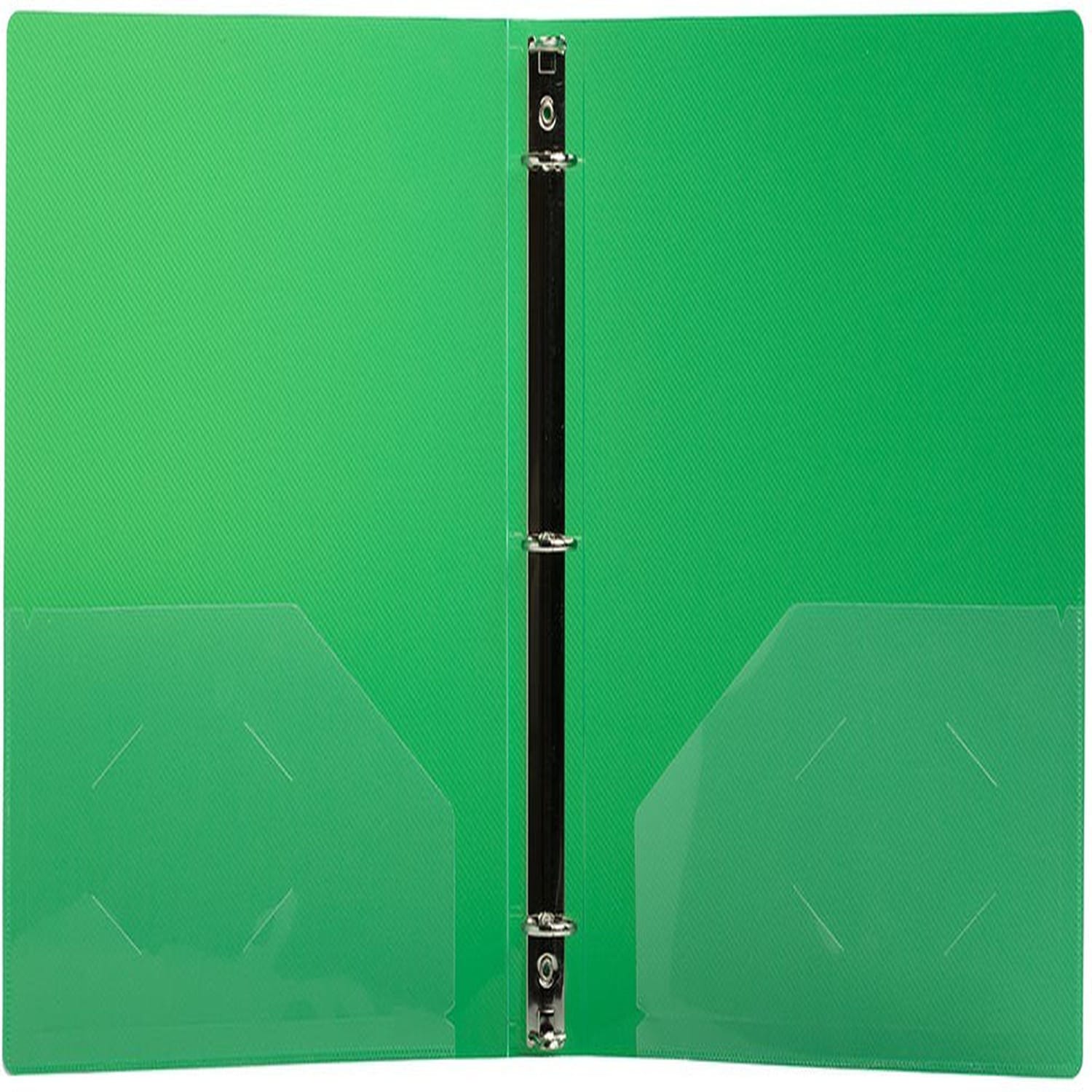 JAM PAPER 3 Ring Plastic Binder, 1 inch, Green - Image 4