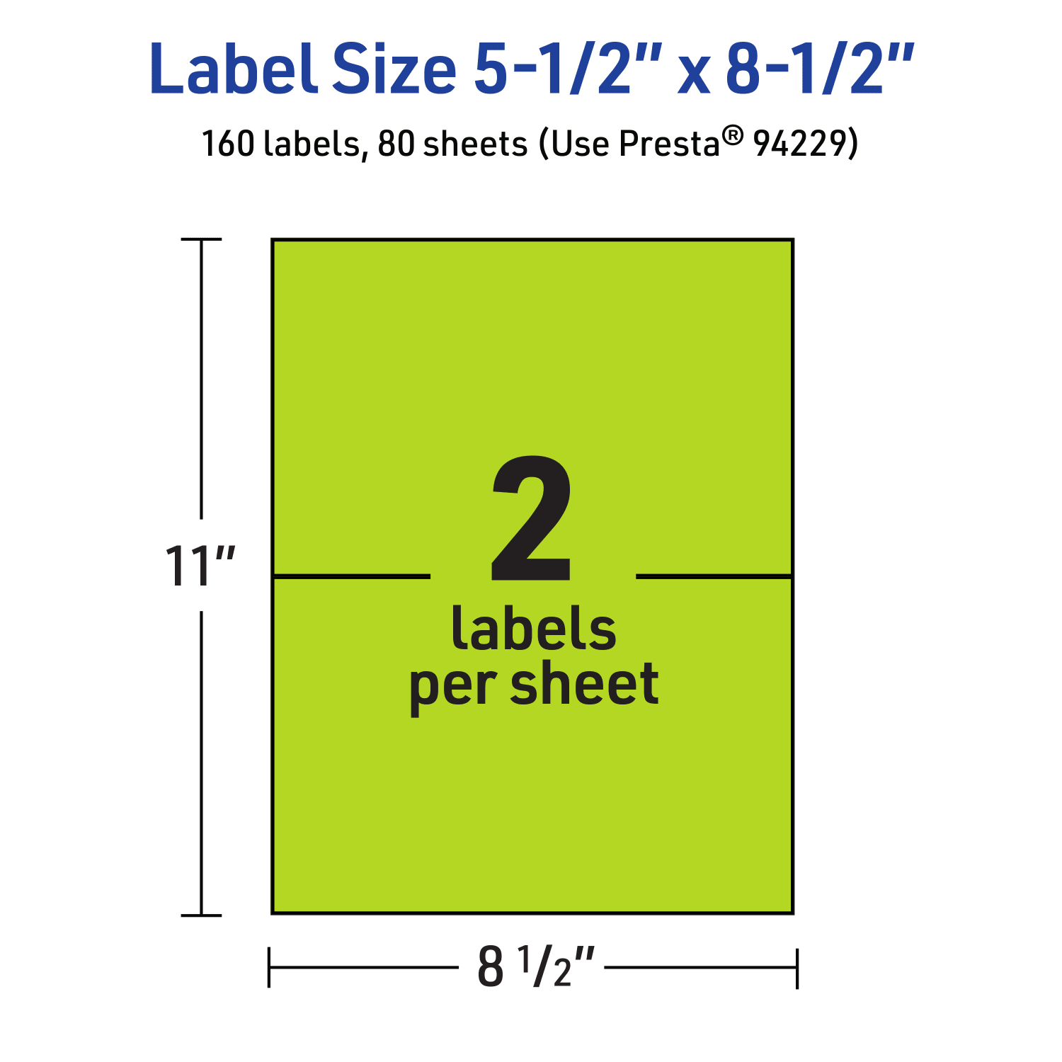 Avery Printable Labels, 94229-BGP80, Rectangle, 5-1/2in x 8-1/2in, Matte Bright Green, Pack of 160 - Image 6