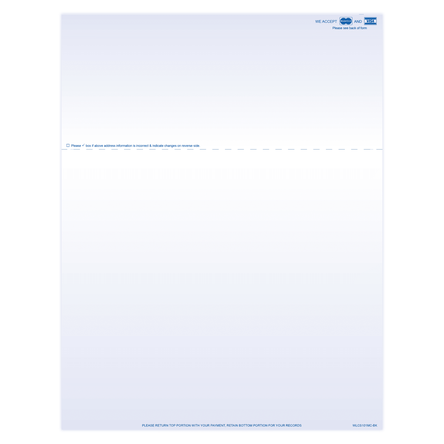 Laser 2-Sided Healthcare Medical Billing Statements, Preprinted MC/Visa Credit Card Accepted, 1-Part, 8-1/2in x 11in, Blue, Pack Of 1,000 Sheets - Image 3