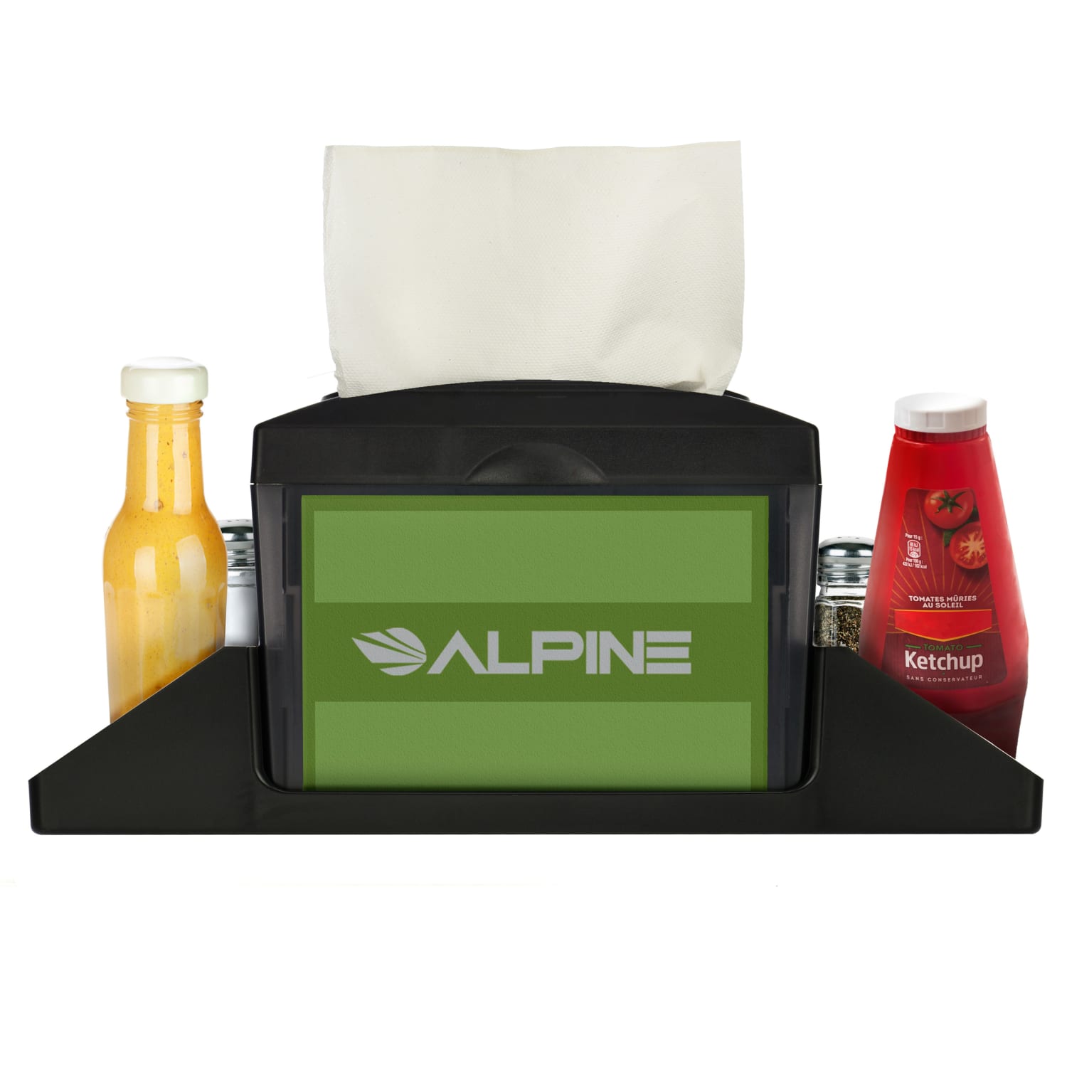 Alpine Tabletop Interfold Napkin Dispensers With Caddies, Black, Pack of 2 Caddies - Image 6