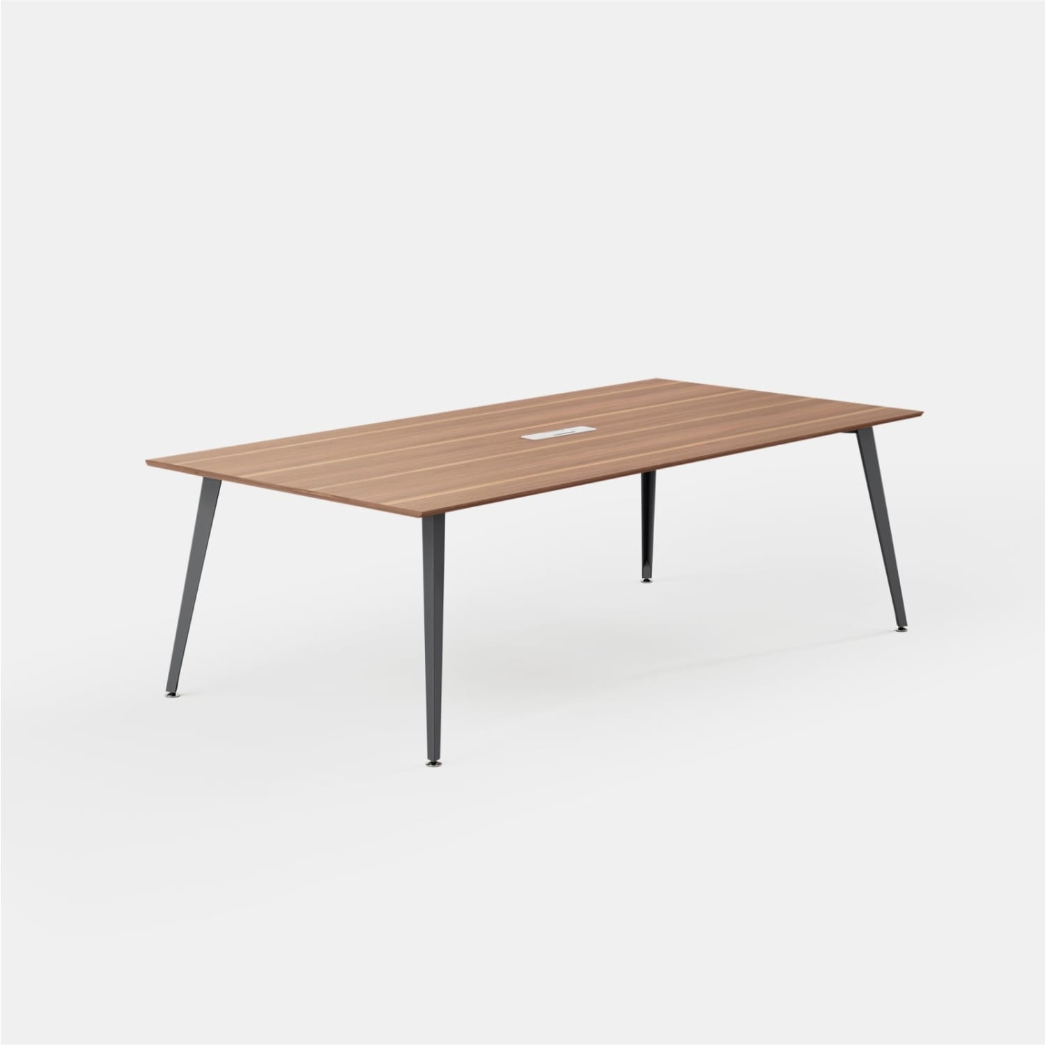 Branch Furniture Rectangle Conference Table, 30inH x 96inW x 48inD, Walnut Top/Charcoal Base - Image 3