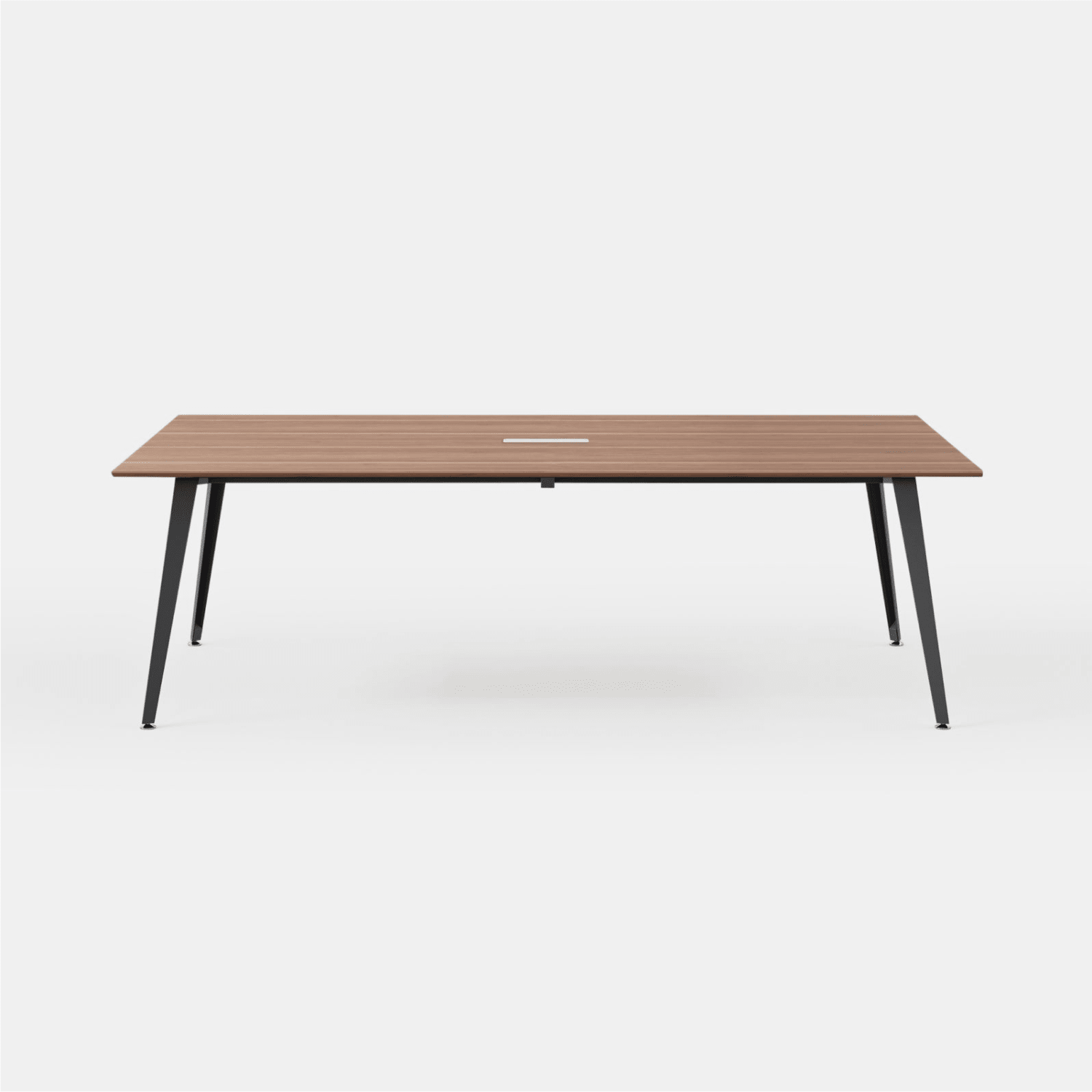 Branch Furniture Rectangle Conference Table, 30inH x 96inW x 48inD, Walnut Top/Charcoal Base - Image 4