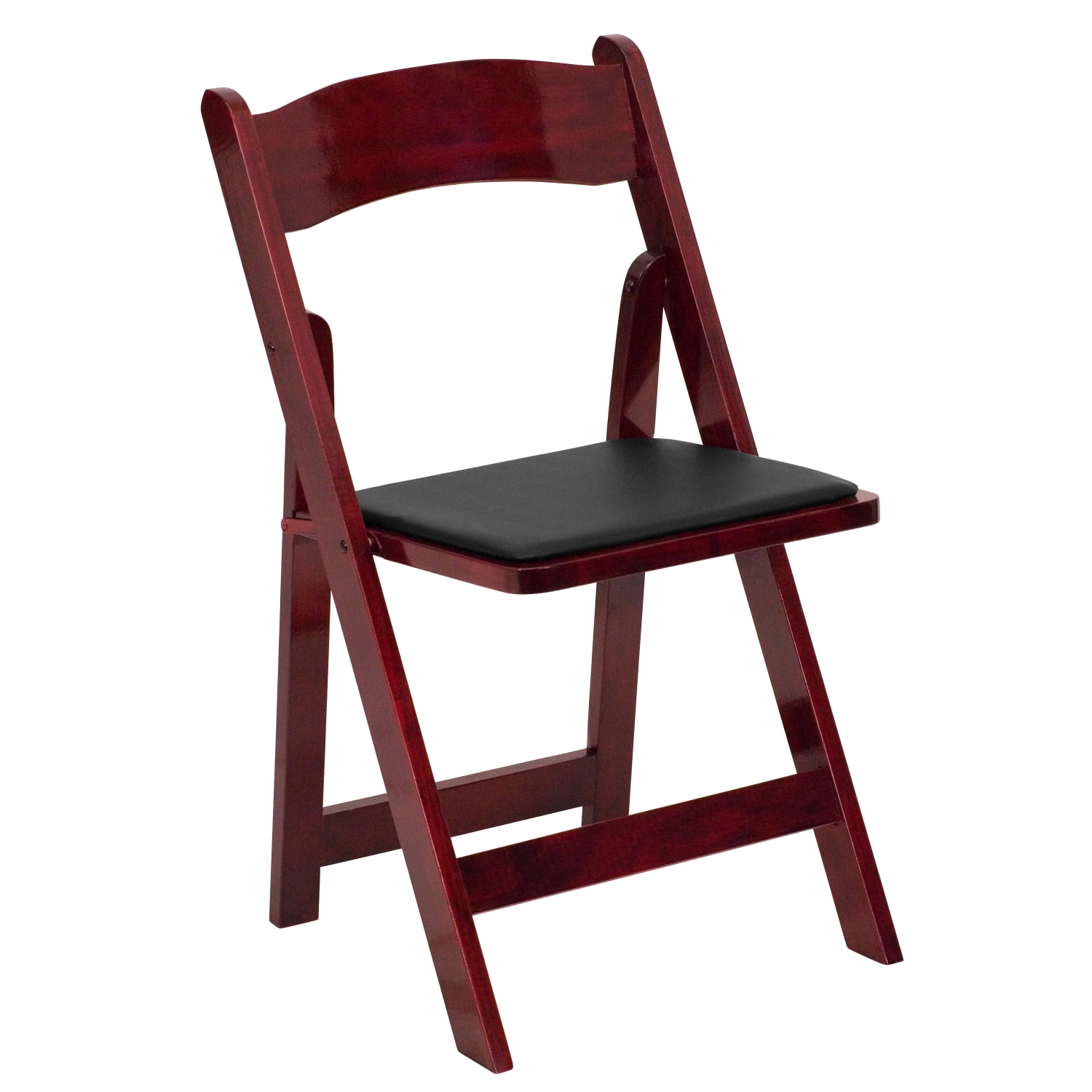 Flash Furniture HERCULES Series Wood Folding Chairs With Vinyl Padded Seats Mahogany Pack Of 2 Chairs PopularChairscom