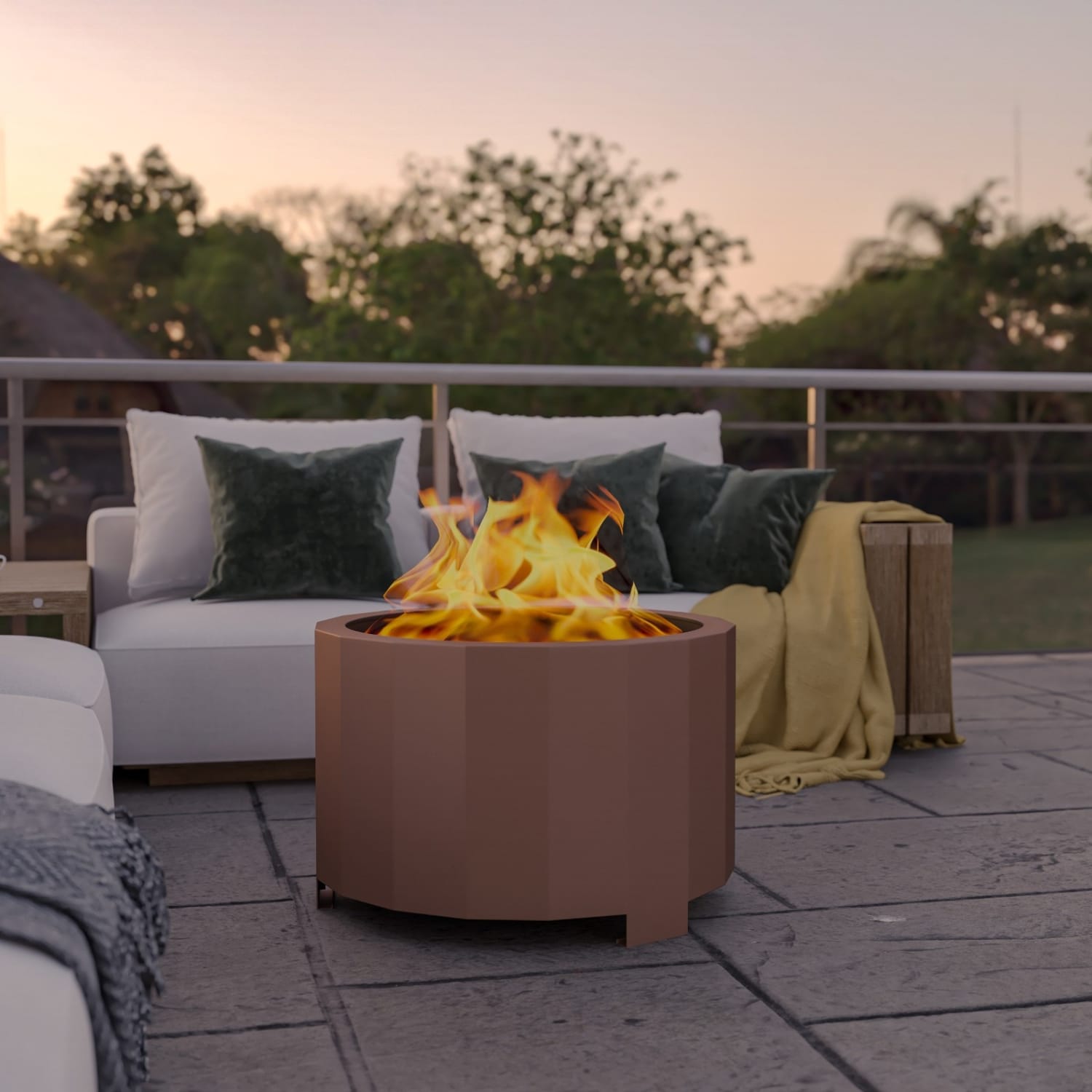 Flash Furniture Titus Commercial Grade Smokeless Outdoor Firepit With Waterproof Cover, 17-3/4inH x 27inW x 27inD, Bronze - Image 3
