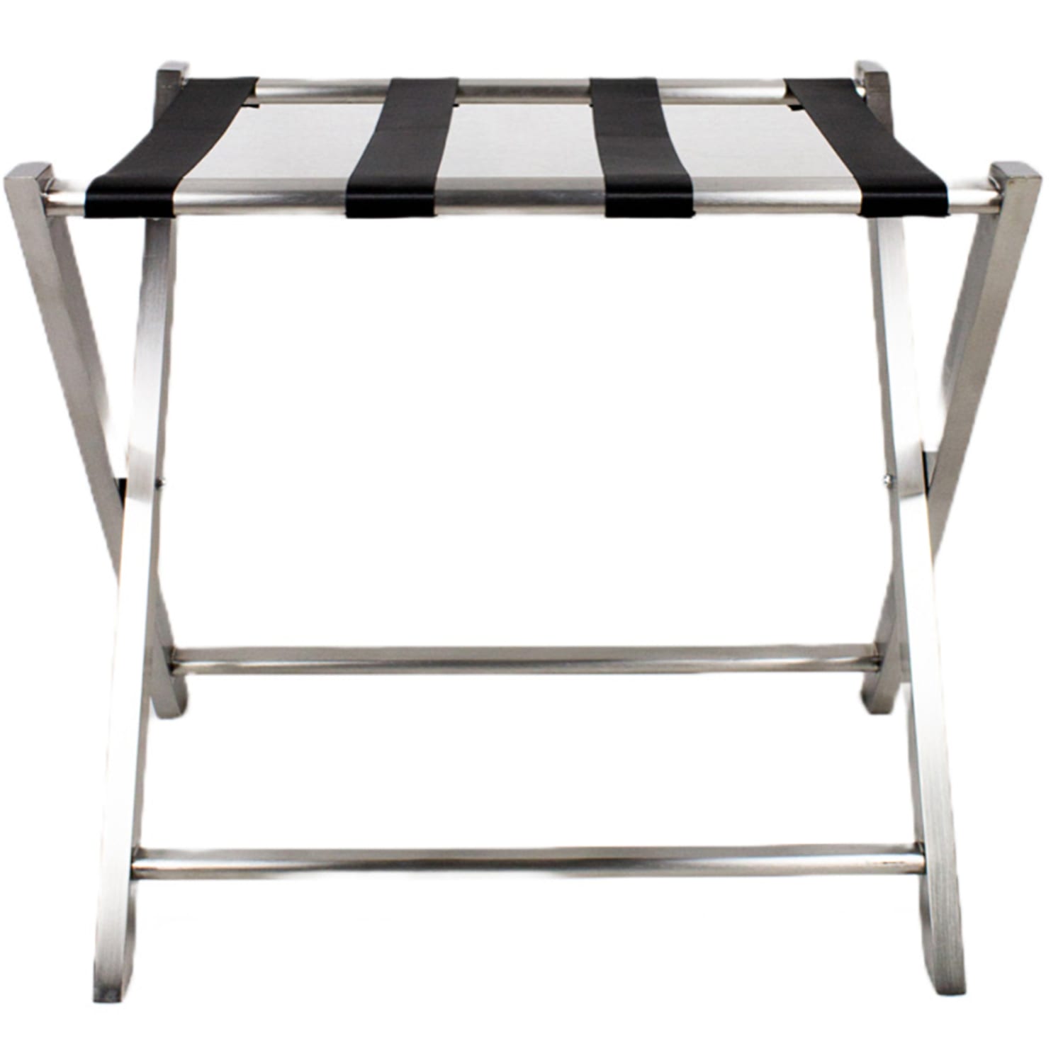 Hospitality Source Luxury Luggage Racks, 21-3/4inH x 23-5/8inW x 17-3/4inD, Matte Silver, Set Of 4 Racks - Image 3