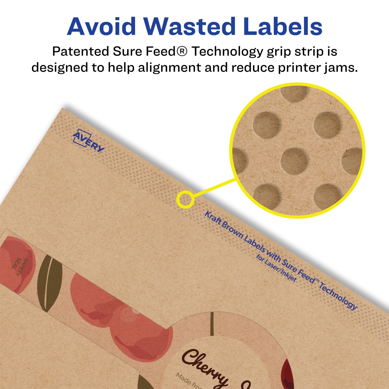 Avery Kraft Permanent Labels With Sure Feed, 94117-KMP100, Cigar, 2-3/8in x 8in, Brown, Pack Of 300 - Image 5