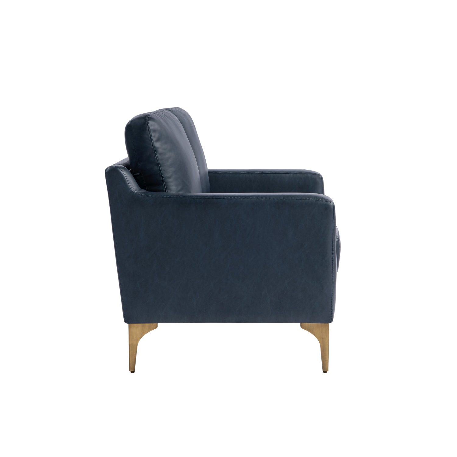 Serta Florence Faux Leather Loveseat, 35inH x 55-1/2inW x 33-1/2inD, Navy - Image 5