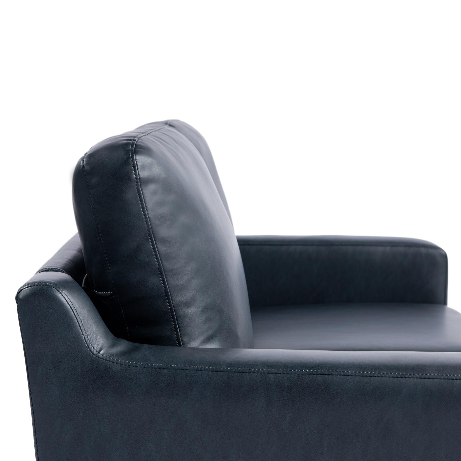 Serta Florence Faux Leather Loveseat, 35inH x 55-1/2inW x 33-1/2inD, Navy - Image 7